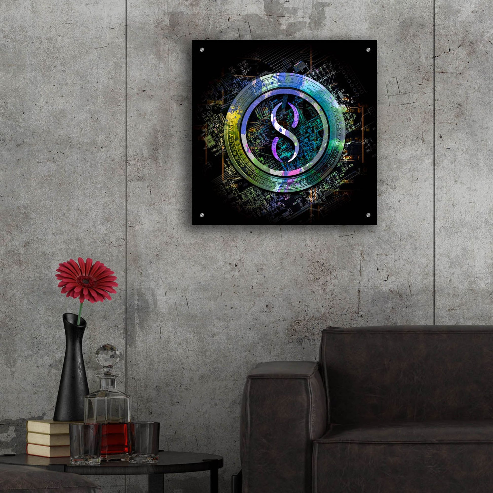 Epic Art 'Singularity Crypto Power' by Epic Portfolio, Acrylic Glass Wall Art,24x24