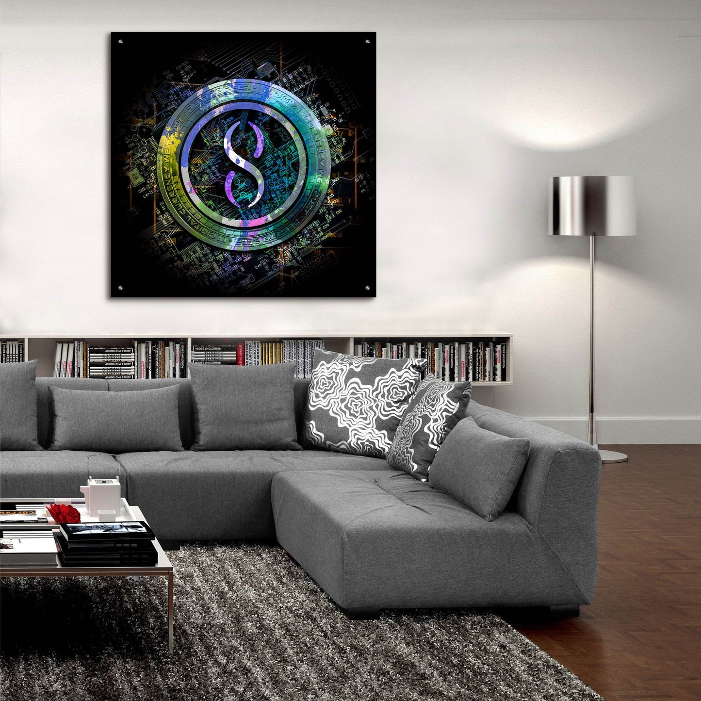 Epic Art 'Singularity Crypto Power' by Epic Portfolio, Acrylic Glass Wall Art,36x36