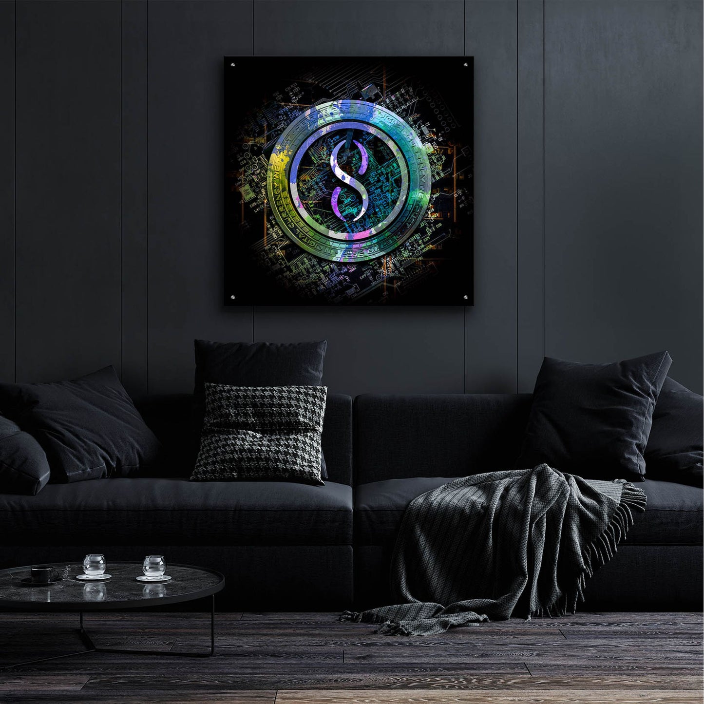 Epic Art 'Singularity Crypto Power' by Epic Portfolio, Acrylic Glass Wall Art,36x36