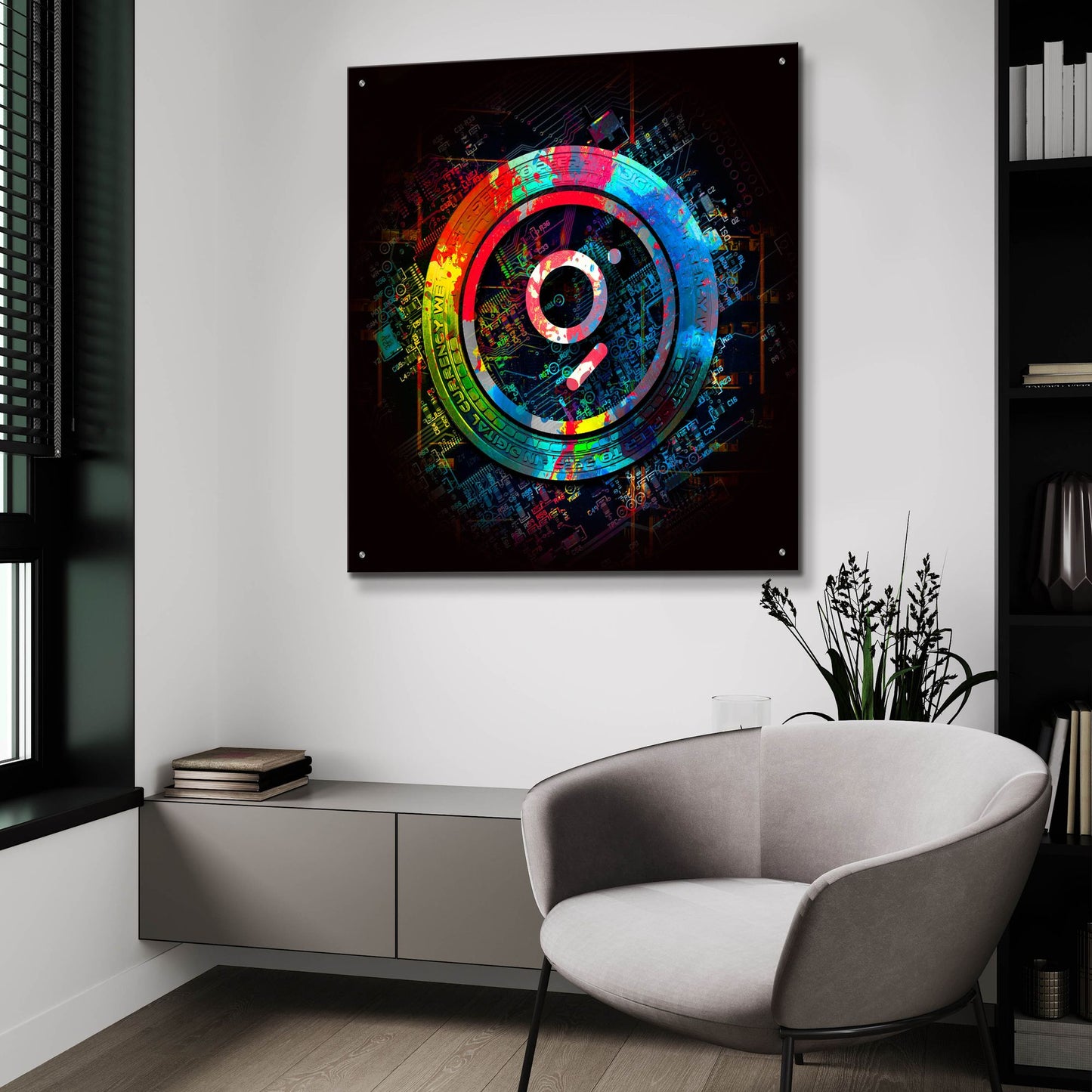 Epic Art 'The Graph GRT Crypto Power' by Epic Portfolio, Acrylic Glass Wall Art,36x36