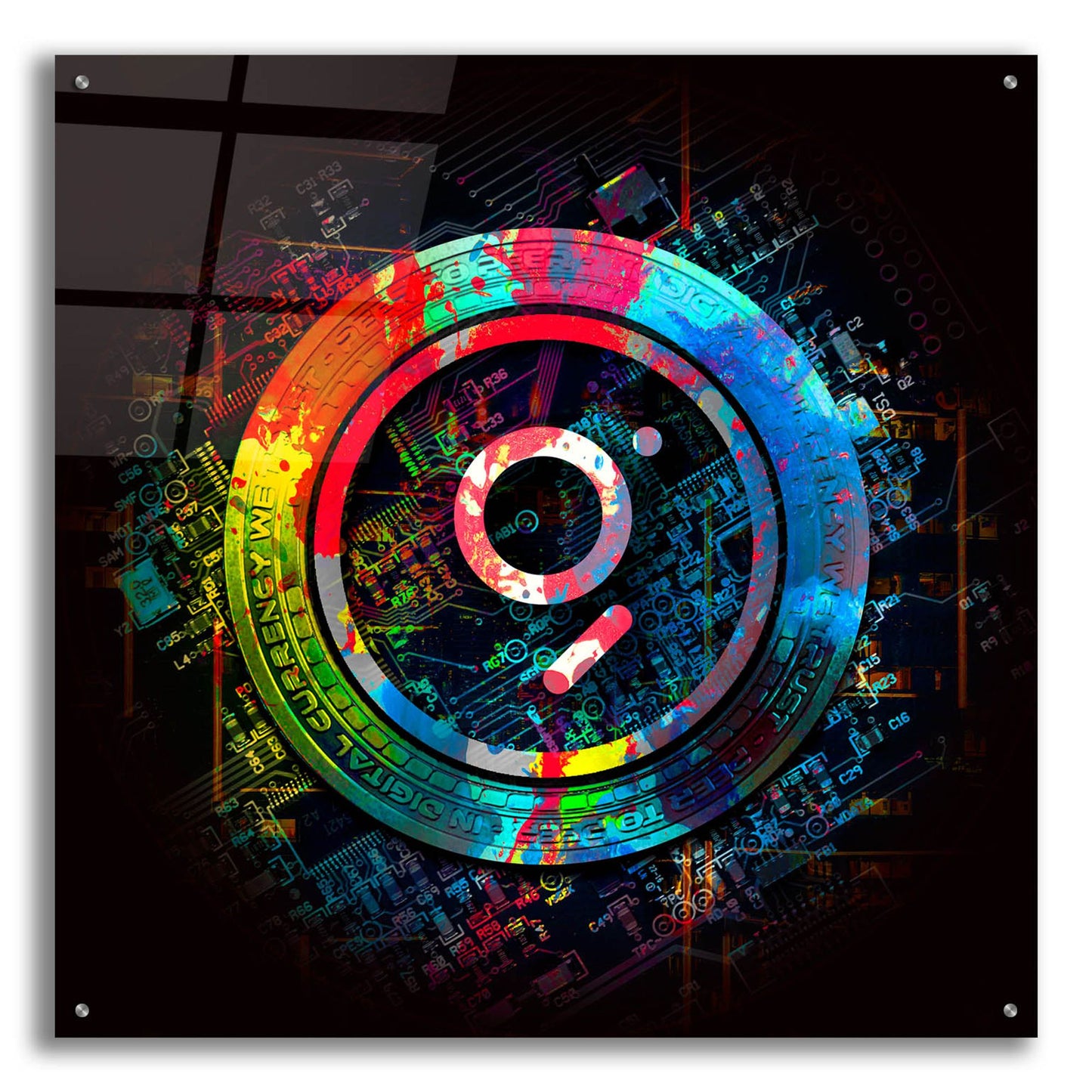 Epic Art 'The Graph GRT Crypto Power' by Epic Portfolio, Acrylic Glass Wall Art,36x36