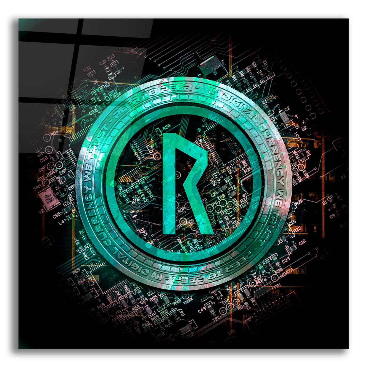 Epic Art 'Thorchain Rune Crypto Power' by Epic Portfolio, Acrylic Glass Wall Art,12x12