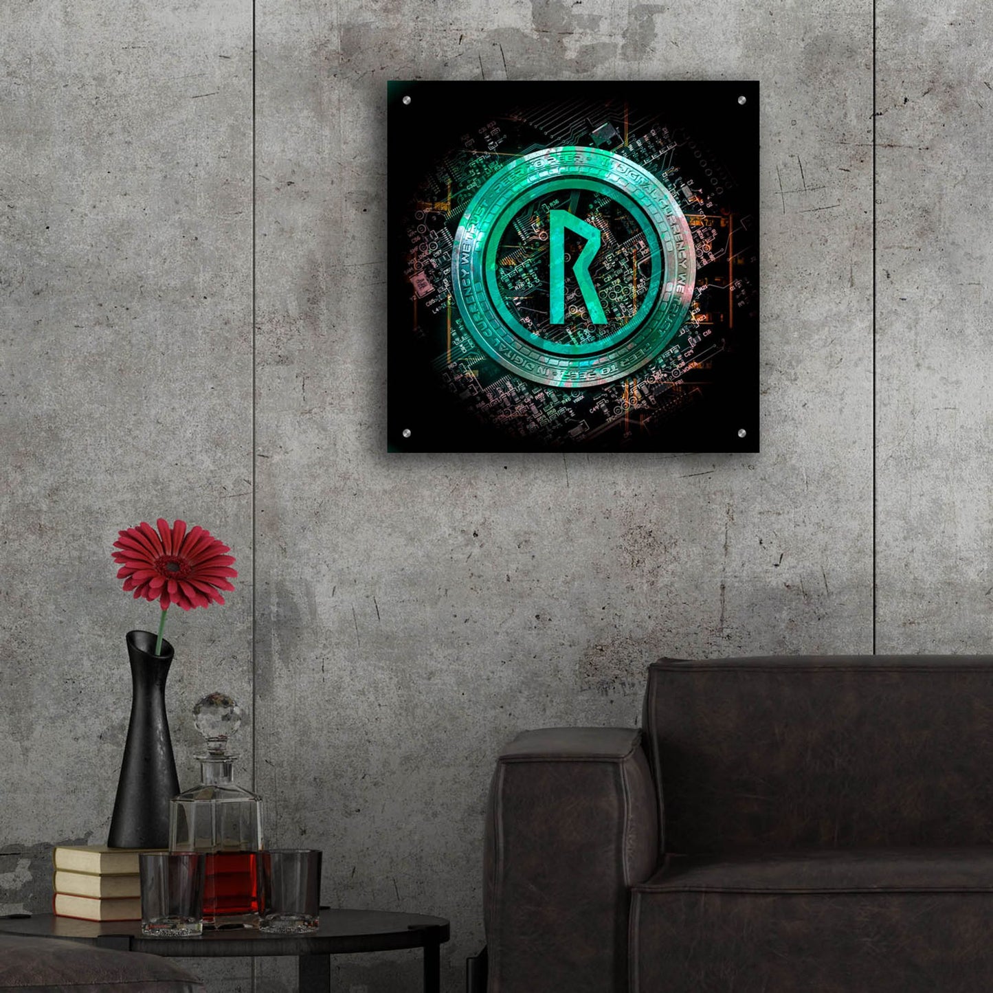 Epic Art 'Thorchain Rune Crypto Power' by Epic Portfolio, Acrylic Glass Wall Art,24x24