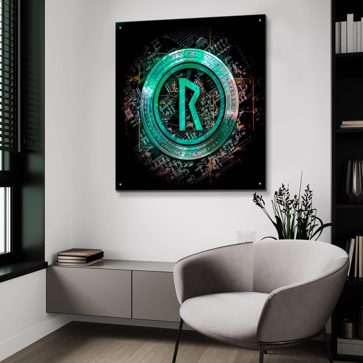 Epic Art 'Thorchain Rune Crypto Power' by Epic Portfolio, Acrylic Glass Wall Art,36x36