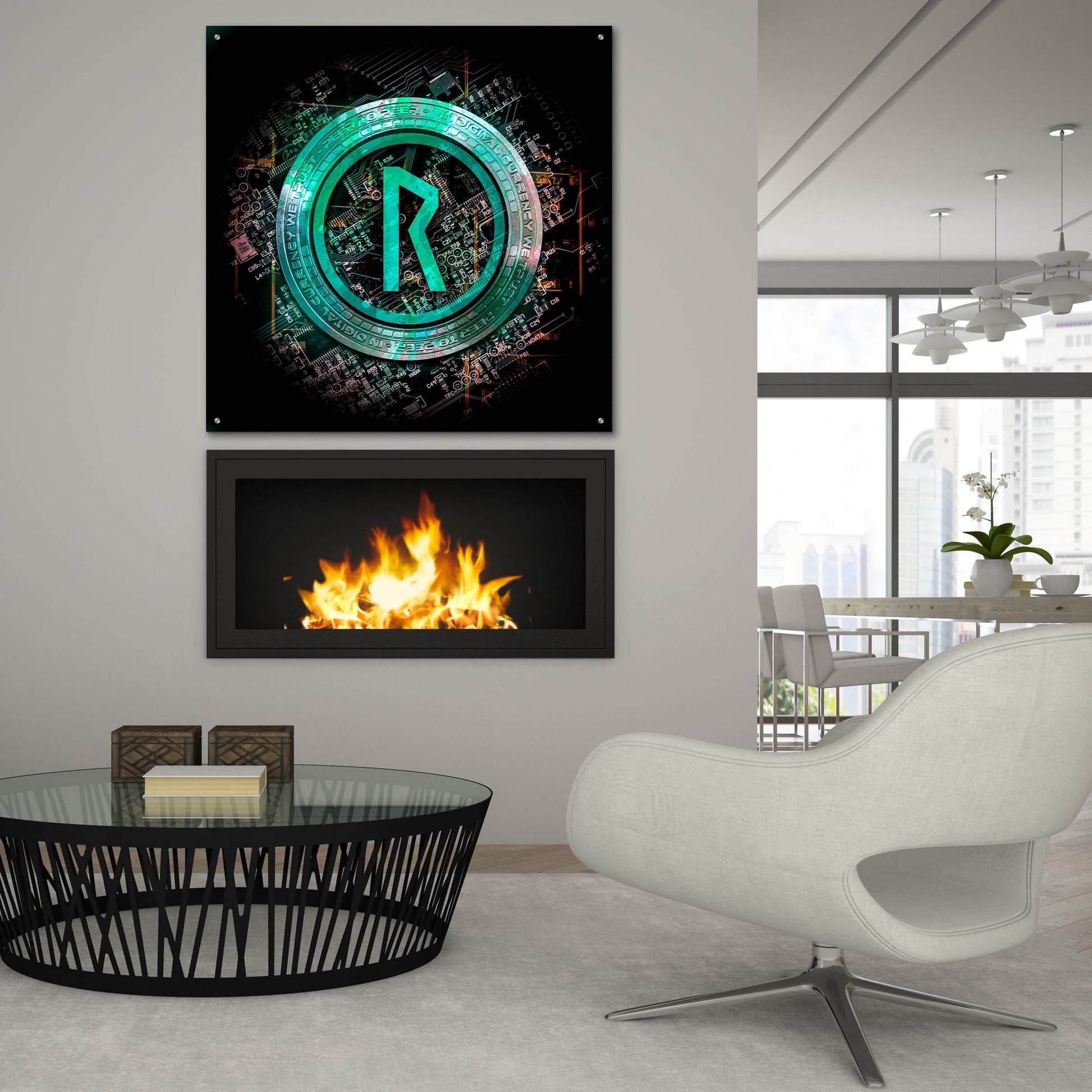 Epic Art 'Thorchain Rune Crypto Power' by Epic Portfolio, Acrylic Glass Wall Art,36x36