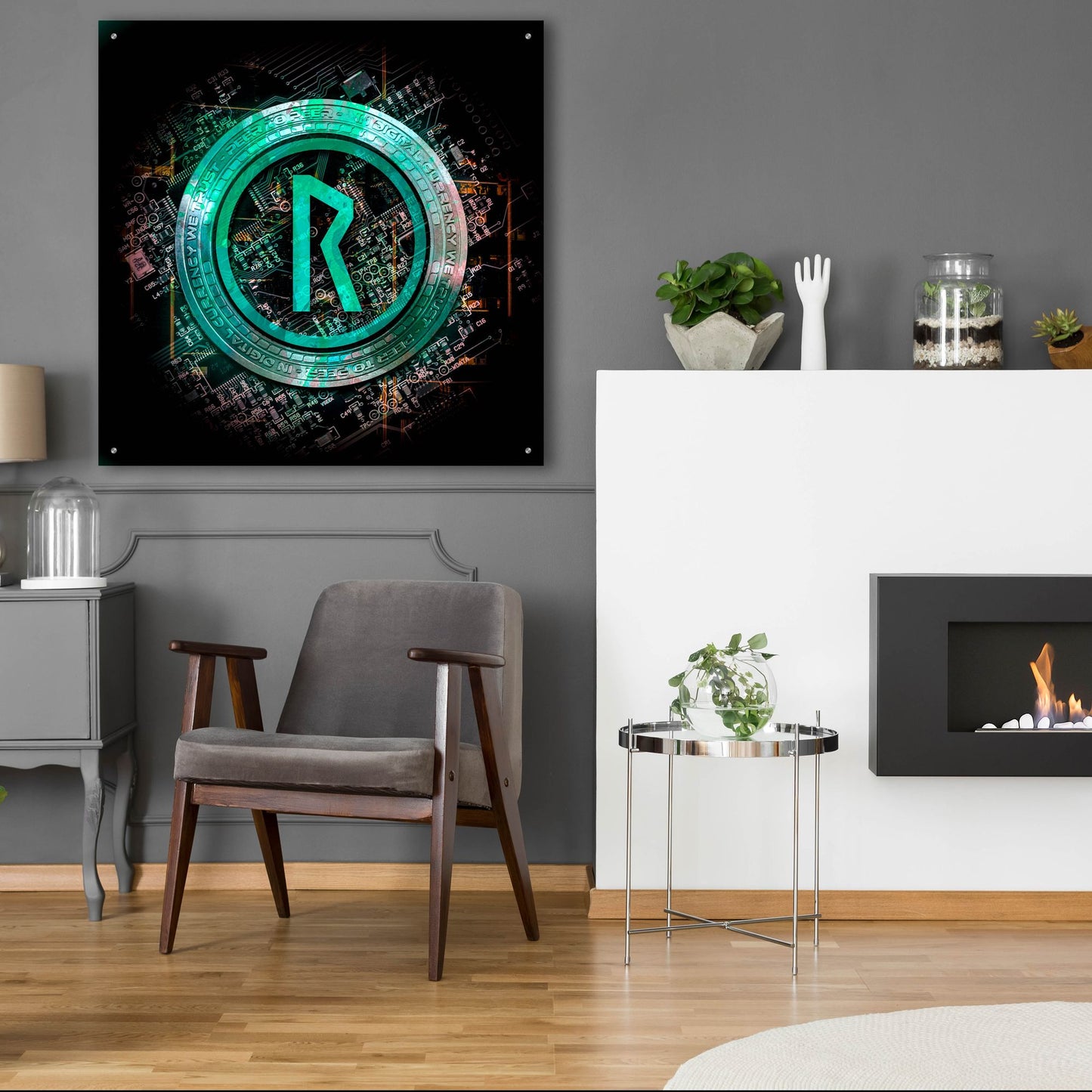 Epic Art 'Thorchain Rune Crypto Power' by Epic Portfolio, Acrylic Glass Wall Art,36x36