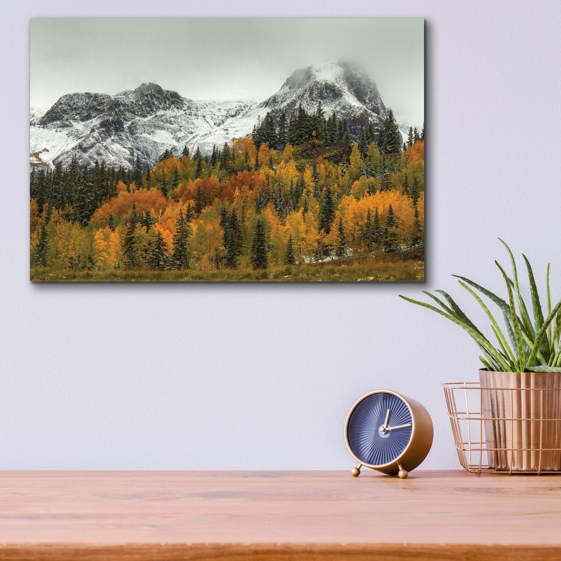 Epic Art 'A Rocky Mountain Autumn' by Bill Sherrell, Acrylic Glass Wall Art,16x12