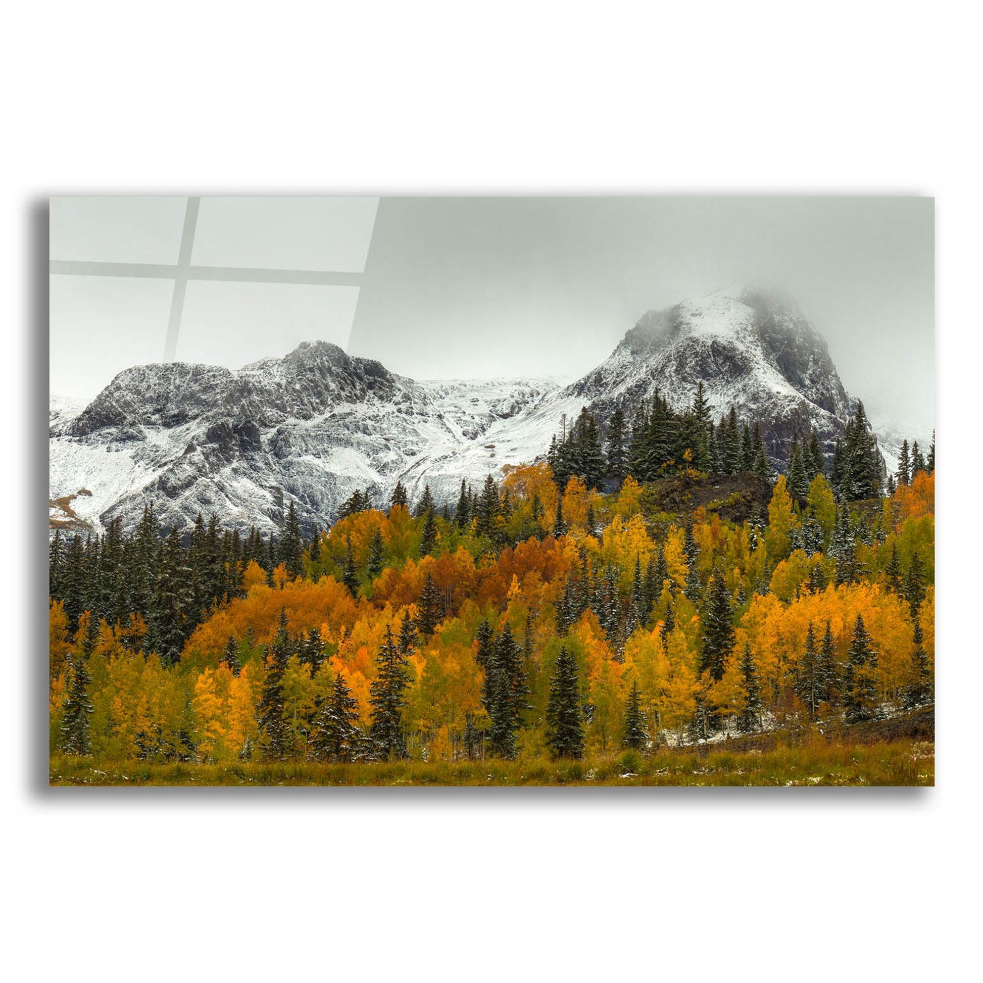 Epic Art 'A Rocky Mountain Autumn' by Bill Sherrell, Acrylic Glass Wall Art,16x12