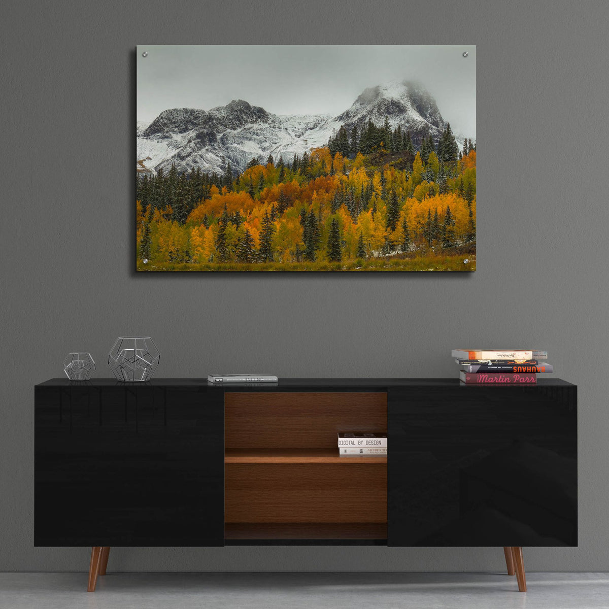 Epic Art 'A Rocky Mountain Autumn' by Bill Sherrell, Acrylic Glass Wall Art,36x24