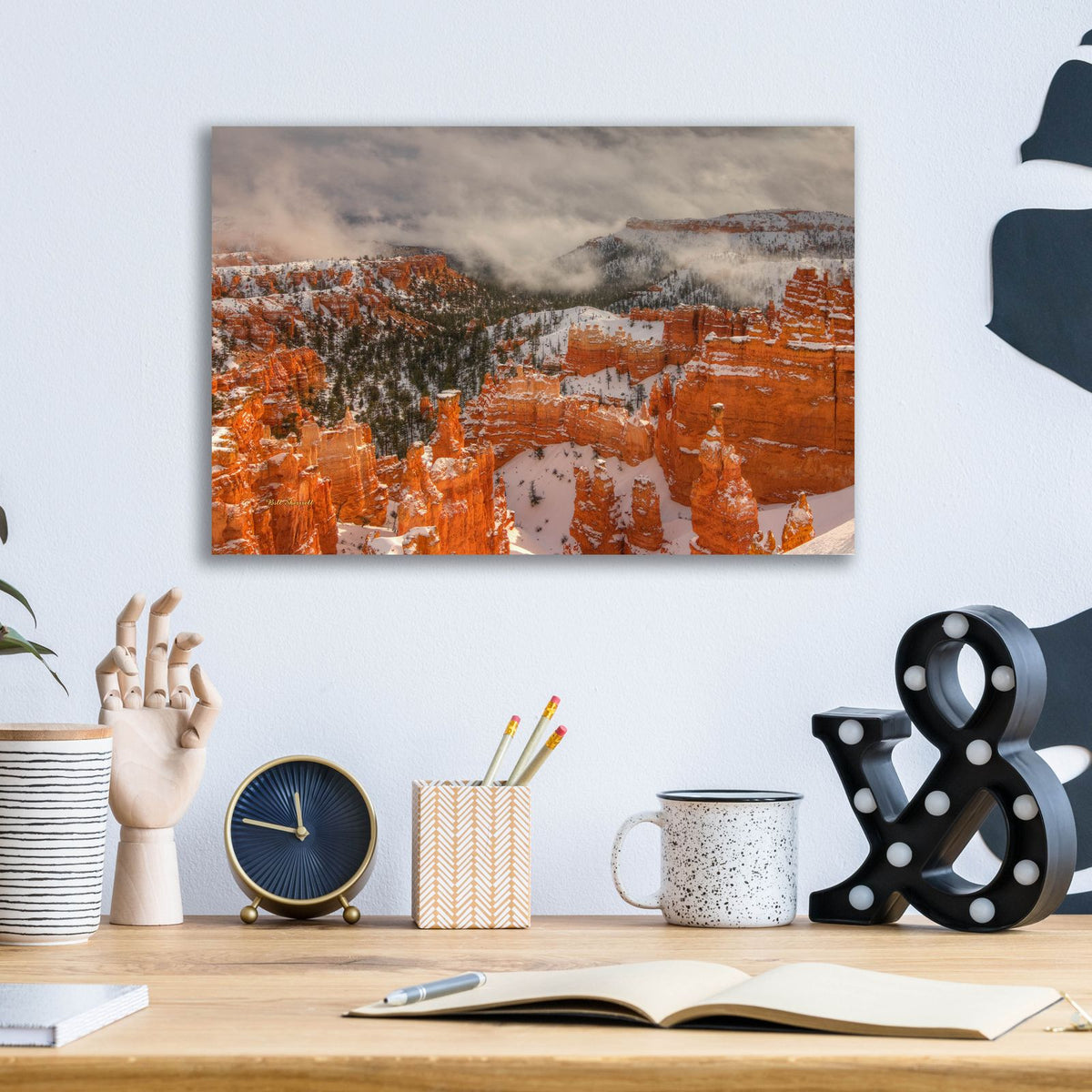 Hoodoos And Lightplay by Bill Sherrell - 16x12 acrylic wall art in a room