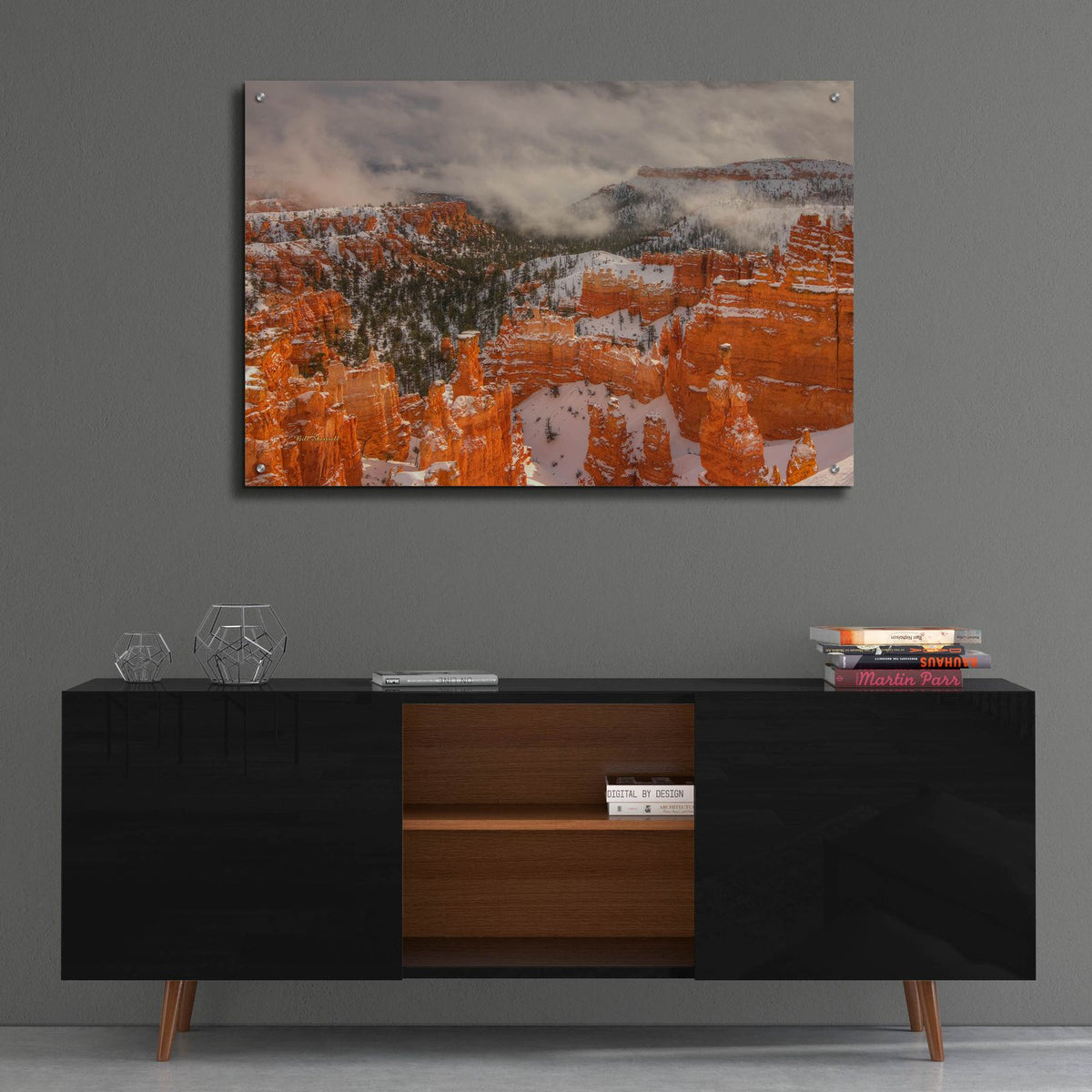 Hoodoos And Lightplay by Bill Sherrell - 36x24 acrylic wall art in a room