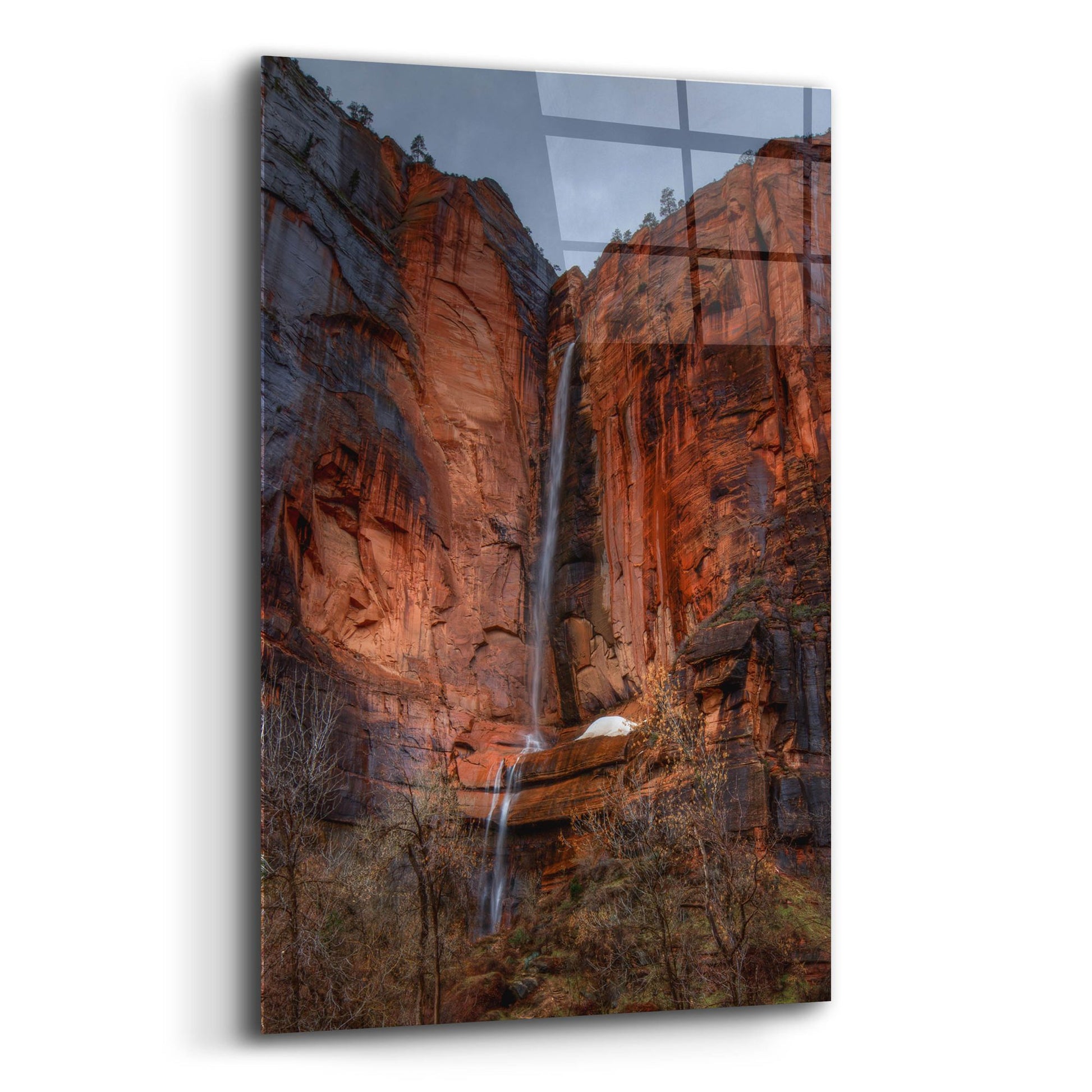 Epic Art 'Waterfall Beauty At Zion' by Bill Sherrell, Acrylic Glass Wall Art,12x16