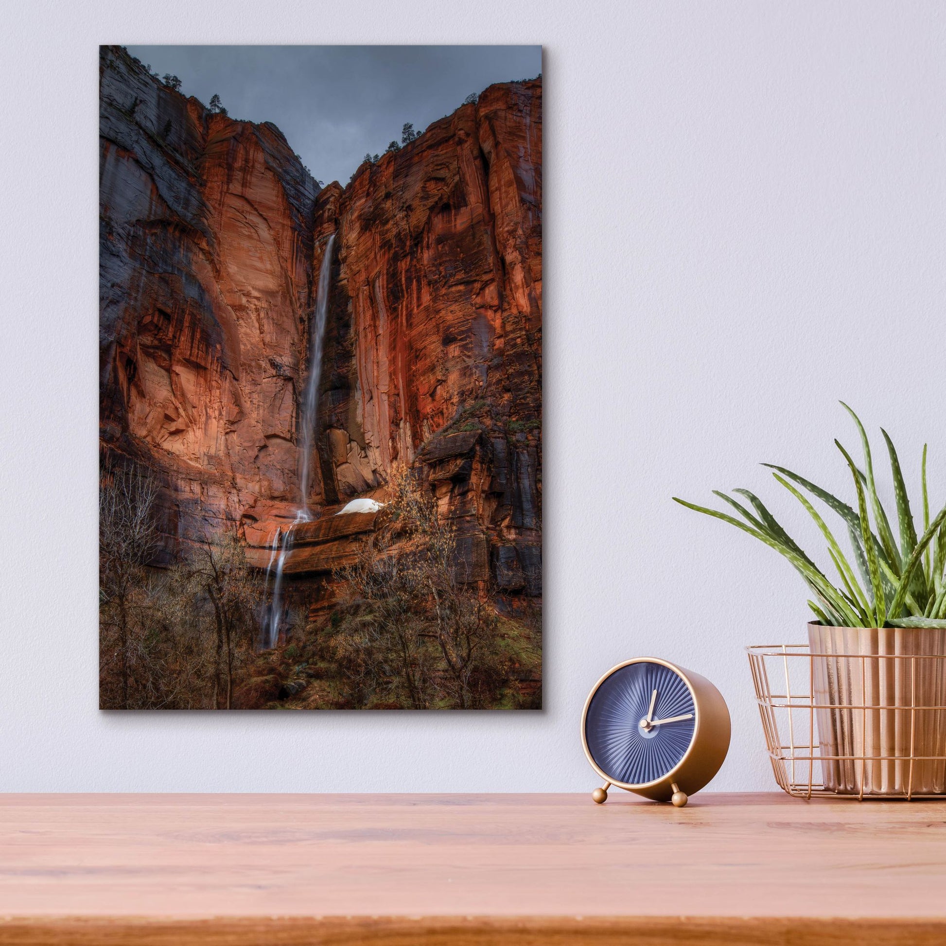 Epic Art 'Waterfall Beauty At Zion' by Bill Sherrell, Acrylic Glass Wall Art,12x16