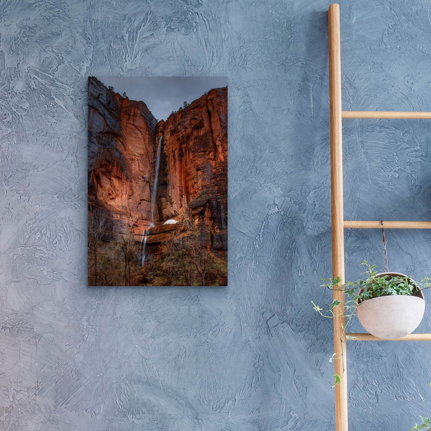 Epic Art 'Waterfall Beauty At Zion' by Bill Sherrell, Acrylic Glass Wall Art,16x24