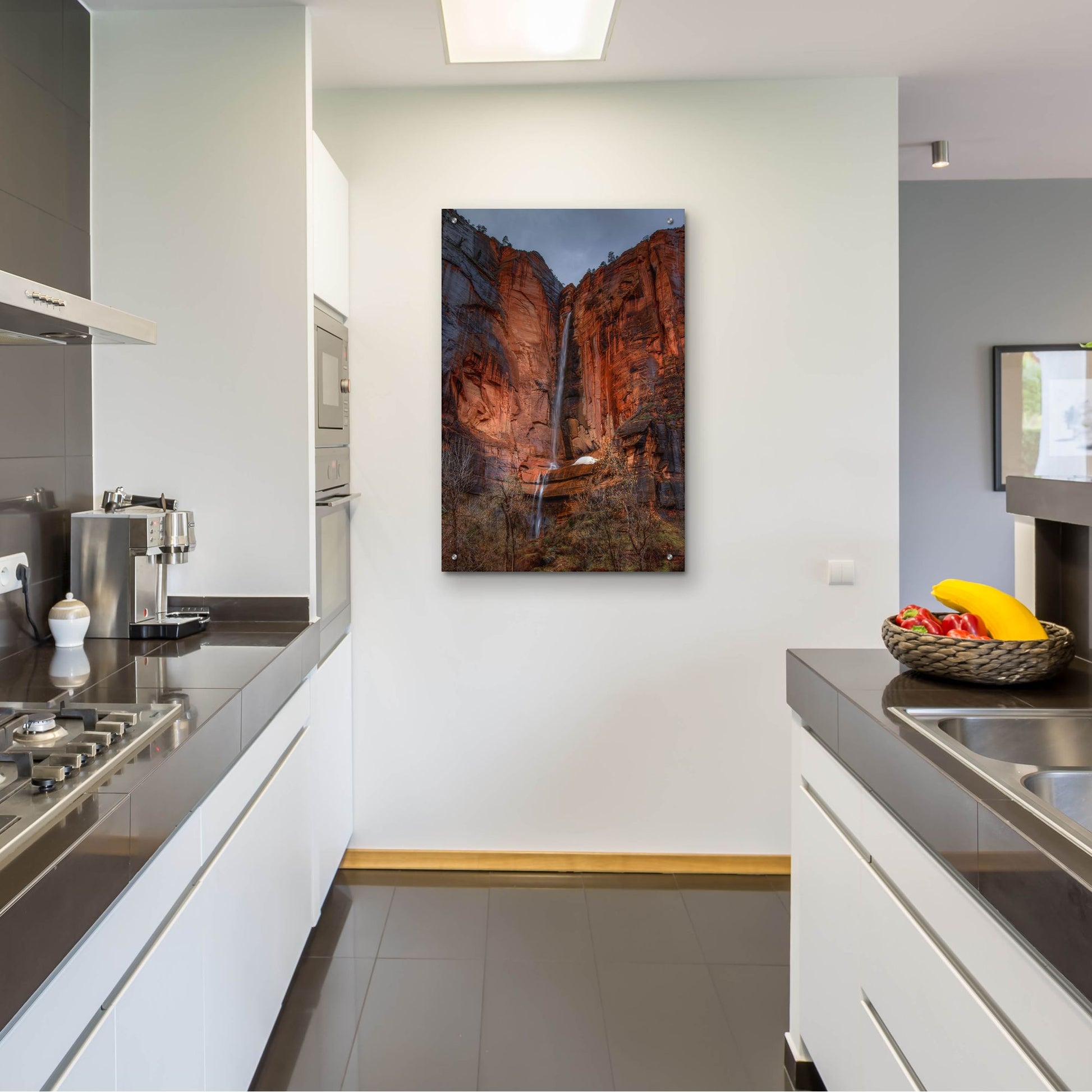 Epic Art 'Waterfall Beauty At Zion' by Bill Sherrell, Acrylic Glass Wall Art,24x36