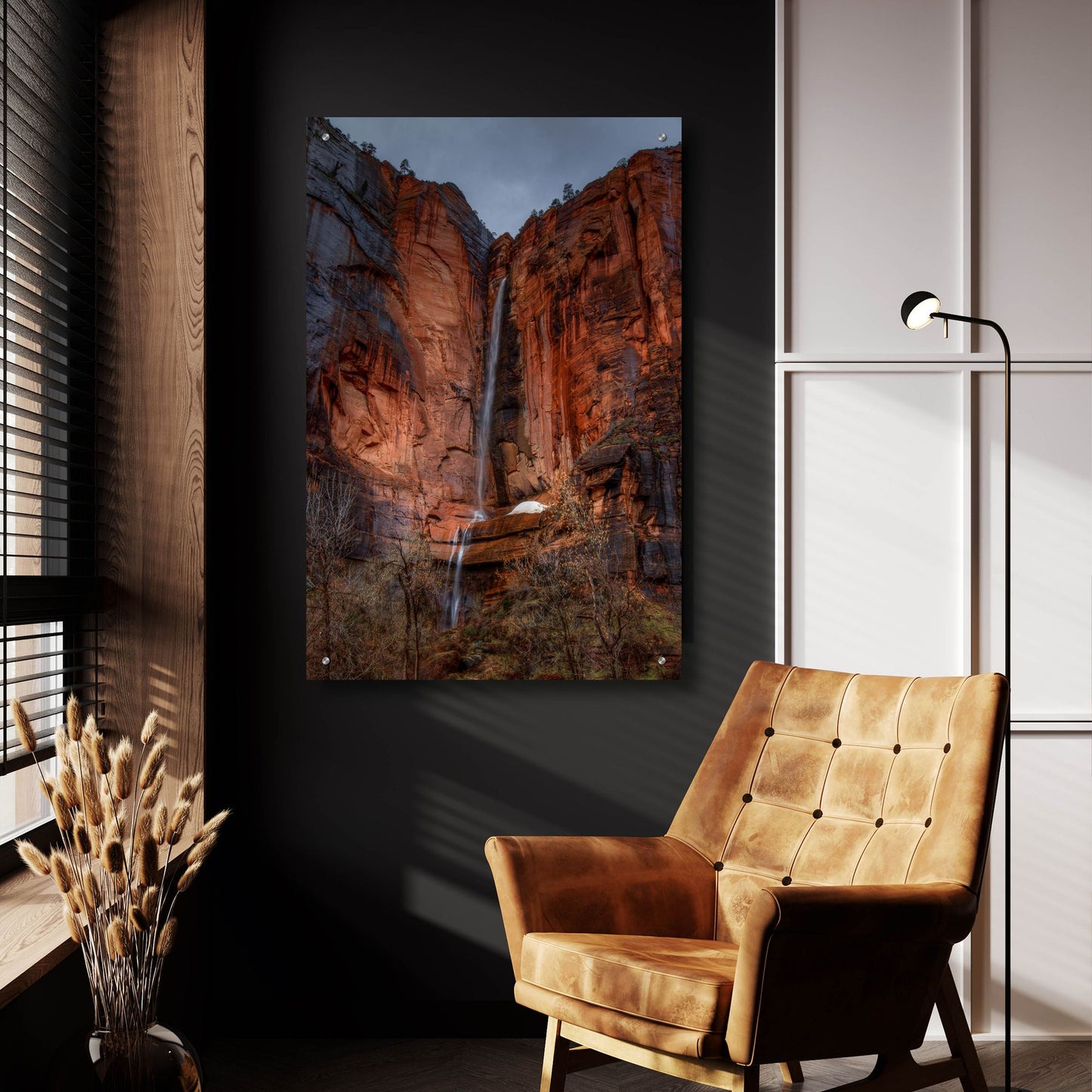 Epic Art 'Waterfall Beauty At Zion' by Bill Sherrell, Acrylic Glass Wall Art,24x36