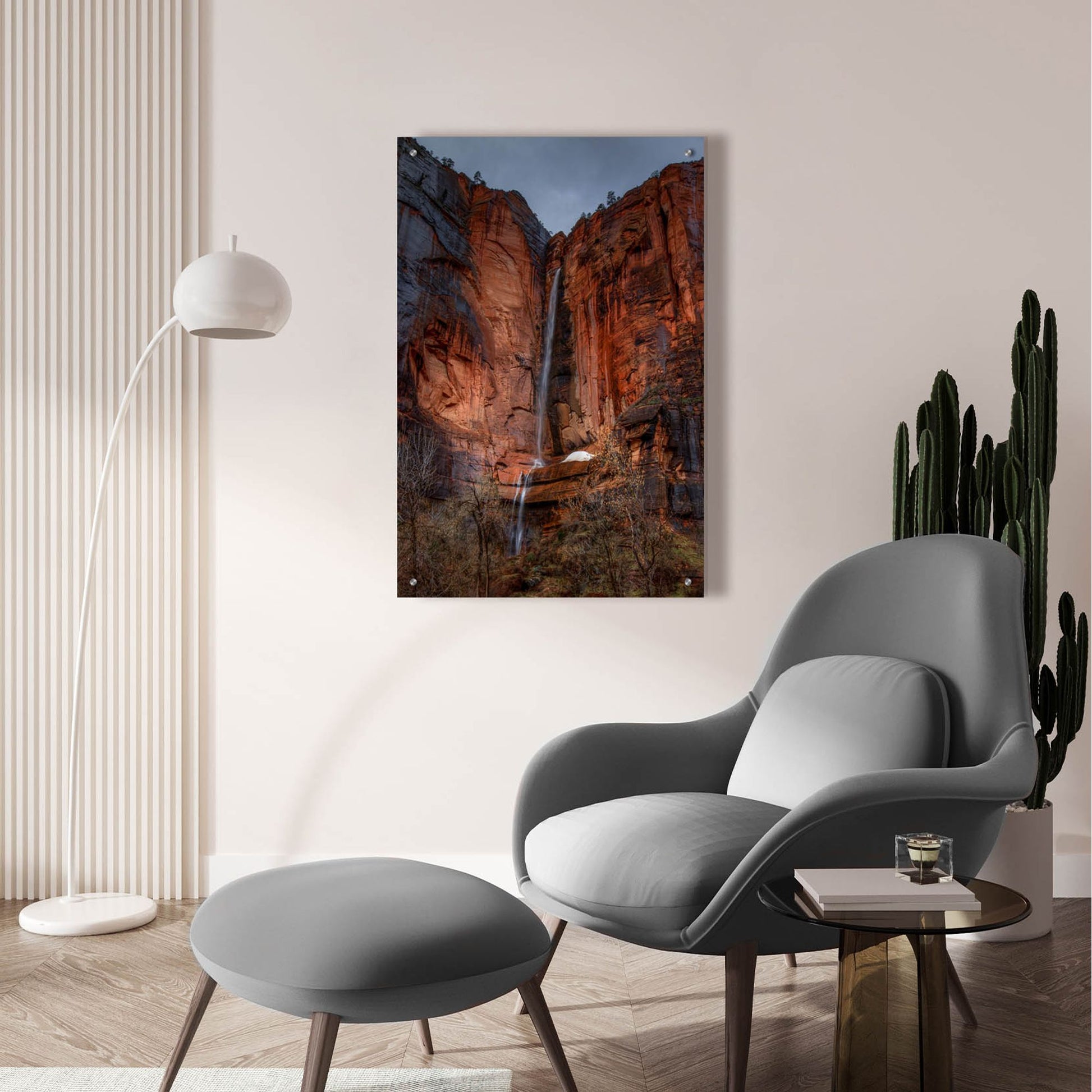 Epic Art 'Waterfall Beauty At Zion' by Bill Sherrell, Acrylic Glass Wall Art,24x36