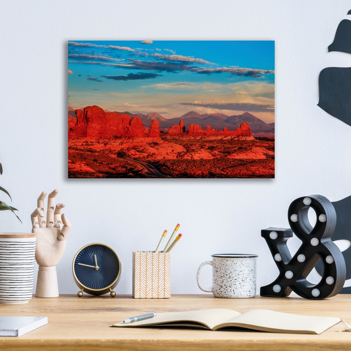 Epic Art 'Glowing Rock Towers At Sunset' by Bill Sherrell, Acrylic Glass Wall Art,16x12