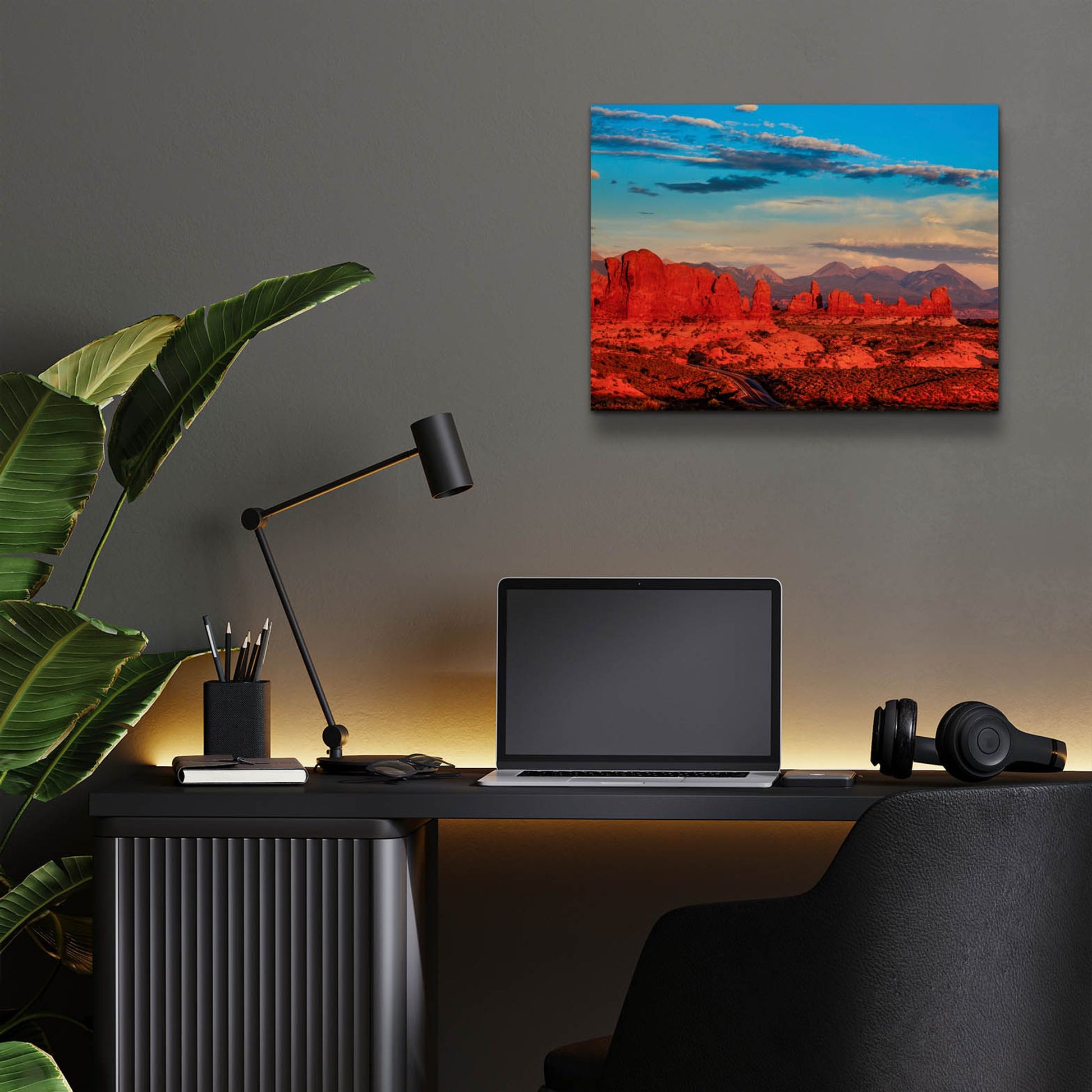 Epic Art 'Glowing Rock Towers At Sunset' by Bill Sherrell, Acrylic Glass Wall Art,16x12