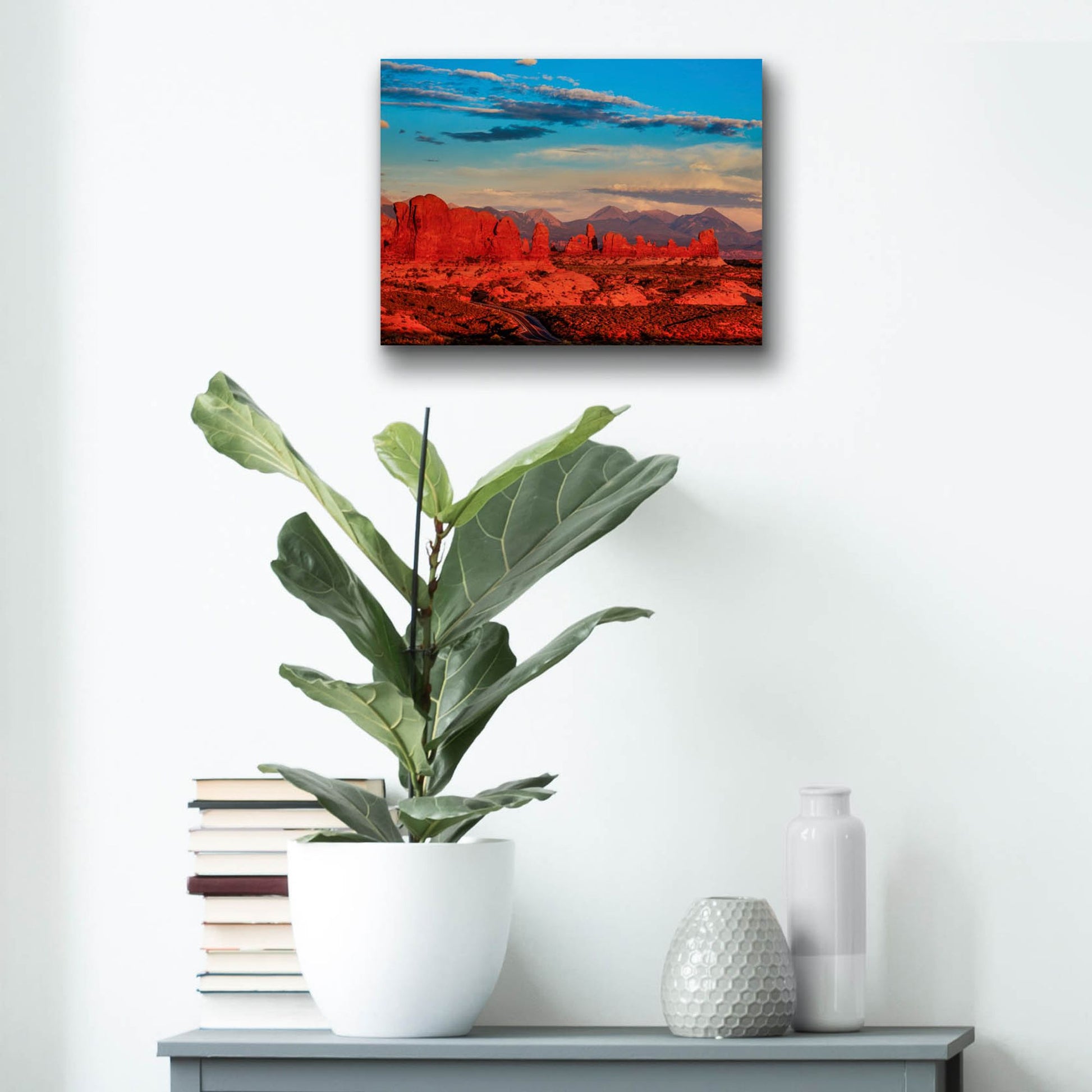 Epic Art 'Glowing Rock Towers At Sunset' by Bill Sherrell, Acrylic Glass Wall Art,16x12