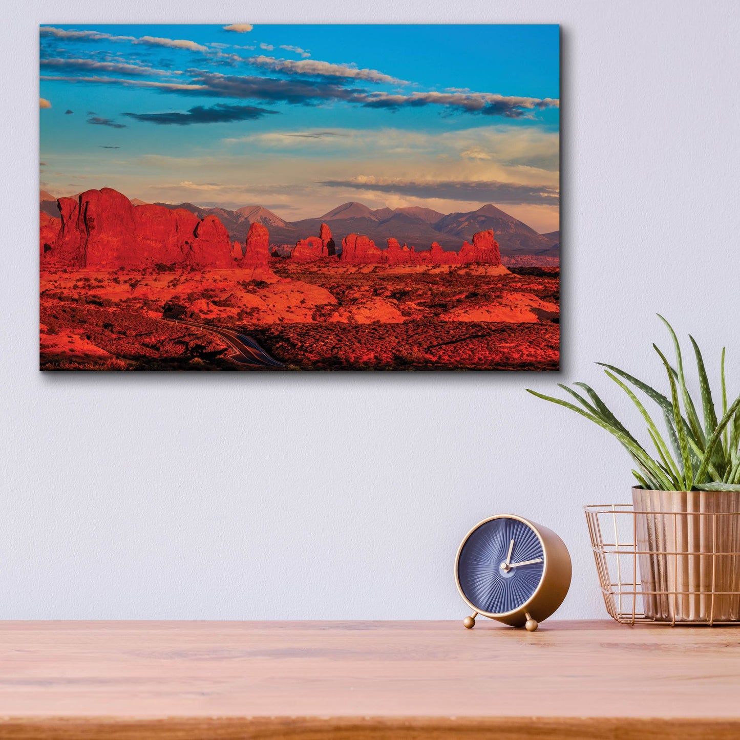Epic Art 'Glowing Rock Towers At Sunset' by Bill Sherrell, Acrylic Glass Wall Art,16x12