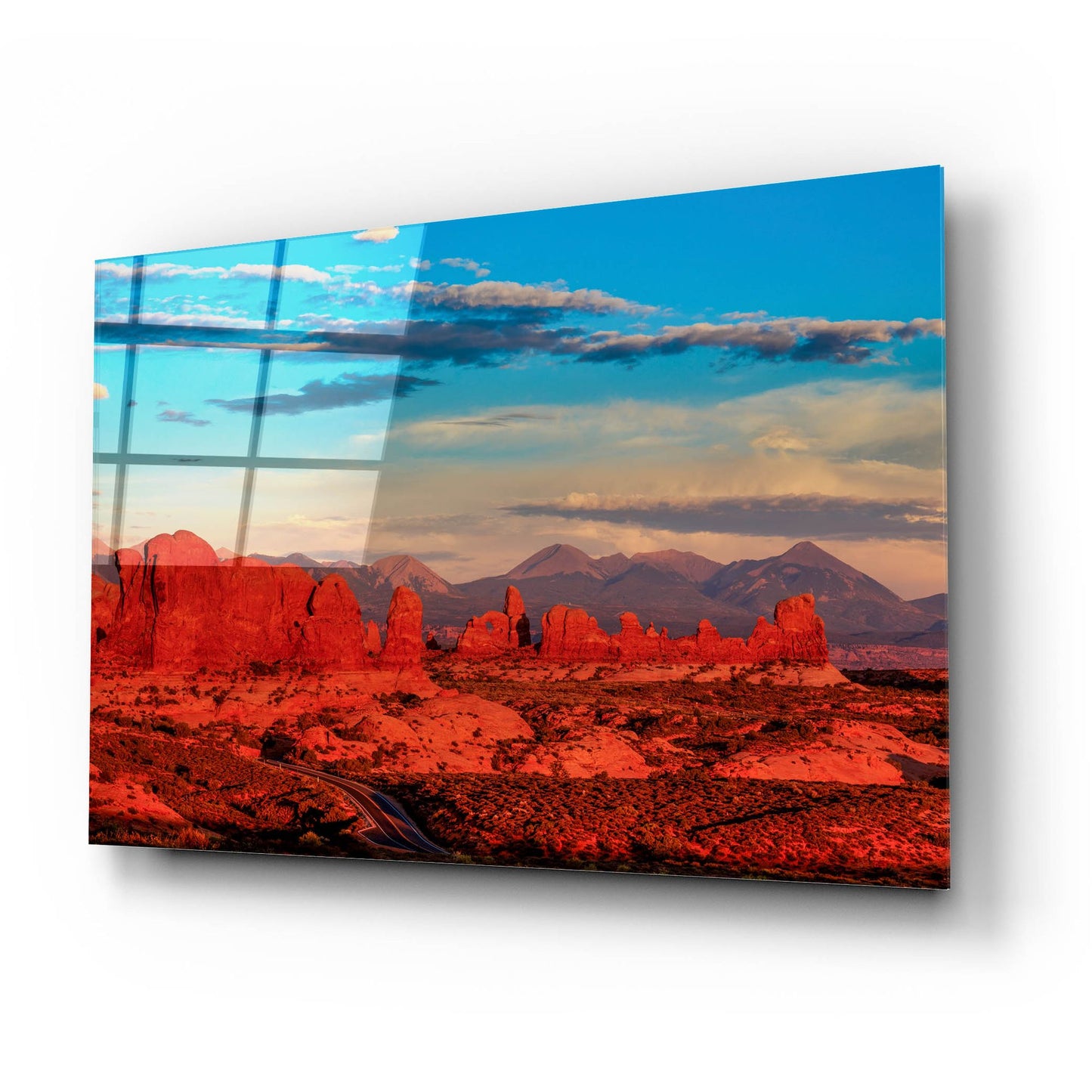 Epic Art 'Glowing Rock Towers At Sunset' by Bill Sherrell, Acrylic Glass Wall Art,24x16