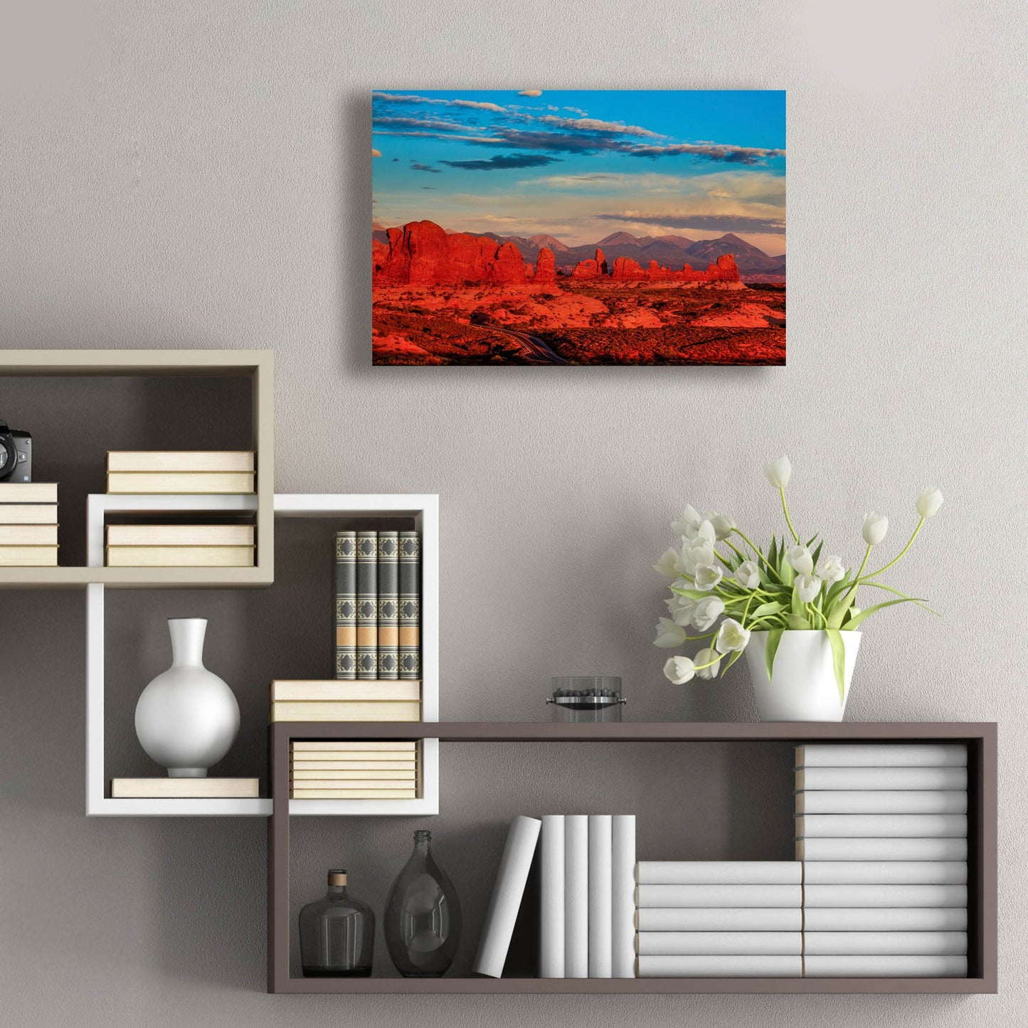 Epic Art 'Glowing Rock Towers At Sunset' by Bill Sherrell, Acrylic Glass Wall Art,24x16