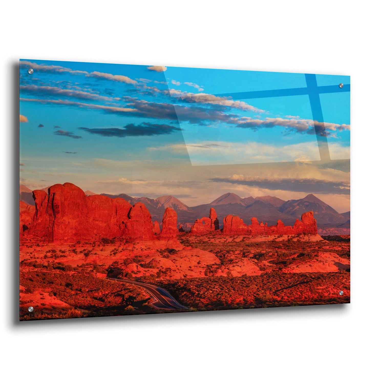 Epic Art 'Glowing Rock Towers At Sunset' by Bill Sherrell, Acrylic Glass Wall Art,36x24