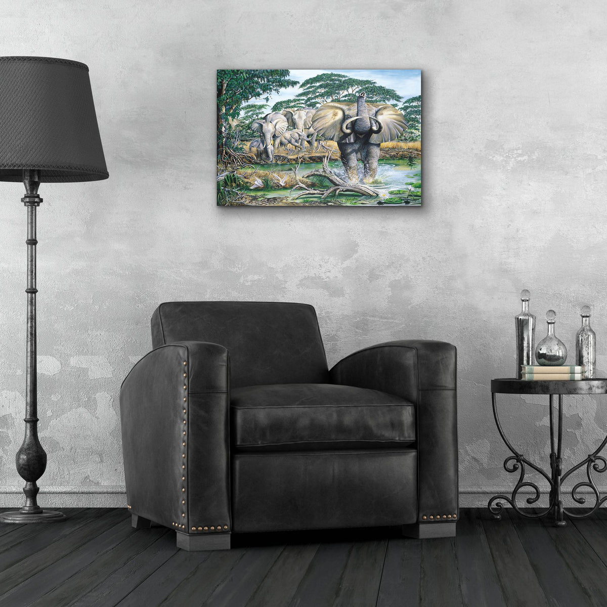 Epic Art 'Unrest On The Serengeti' by Dann Spider Warren, Acrylic Glass Wall Art,24x16