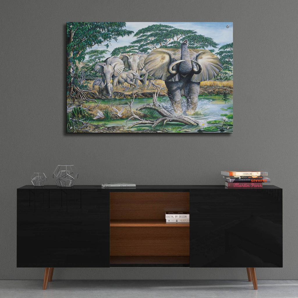 Epic Art 'Unrest On The Serengeti' by Dann Spider Warren, Acrylic Glass Wall Art,36x24