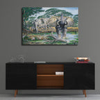 Epic Art 'Unrest On The Serengeti' by Dann Spider Warren, Acrylic Glass Wall Art,36x24