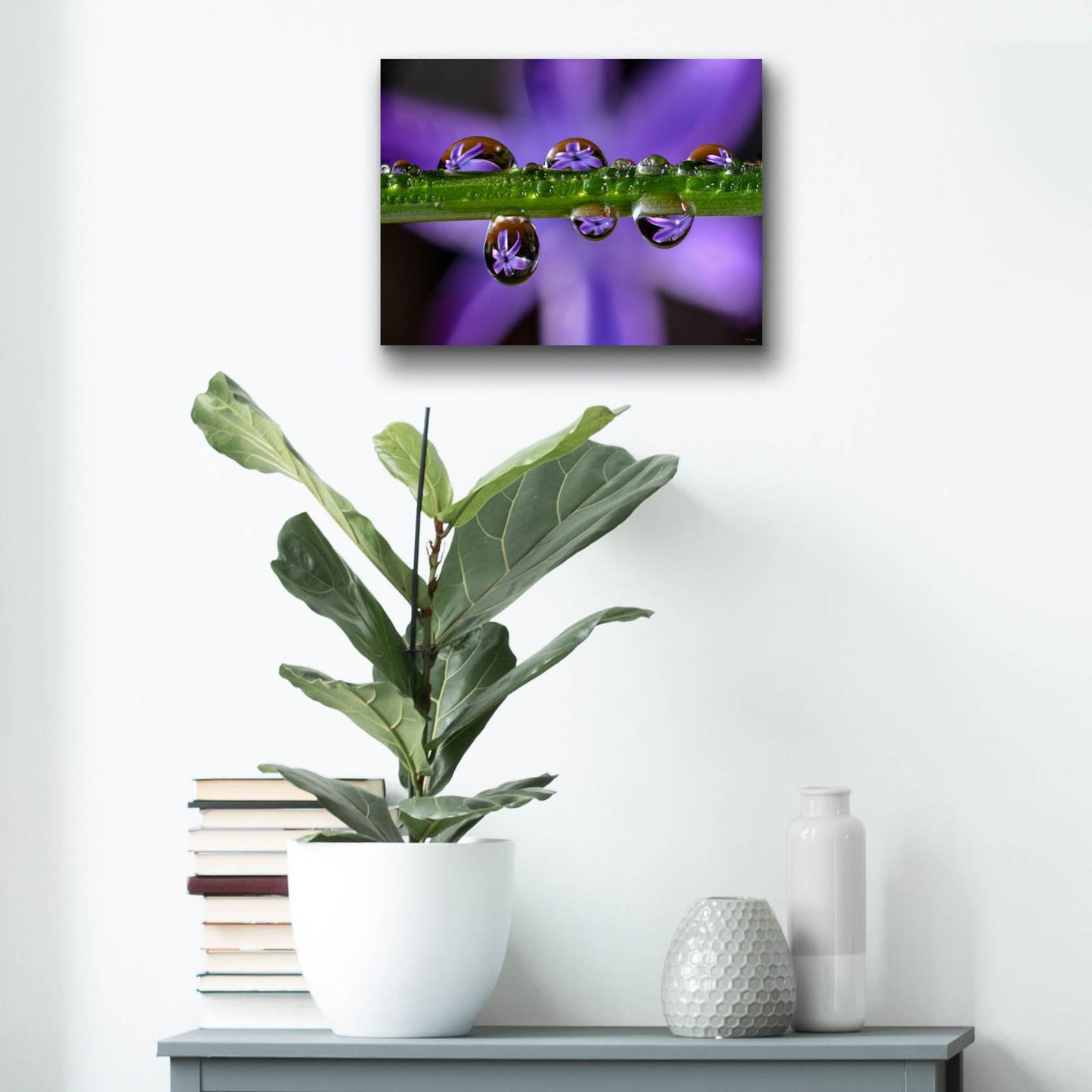 Epic Art 'Purple Hyacinths 01' by Gordon Semmens, Acrylic Glass Wall Art,16x12