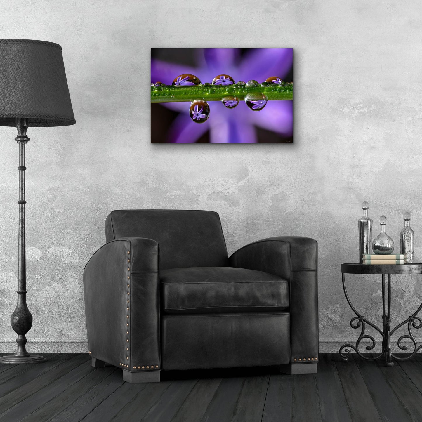 Epic Art 'Purple Hyacinths 01' by Gordon Semmens, Acrylic Glass Wall Art,24x16