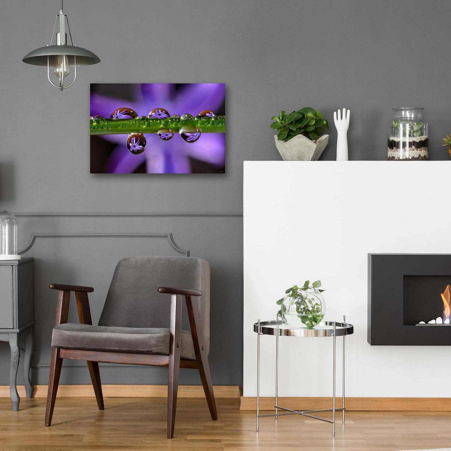 Epic Art 'Purple Hyacinths 01' by Gordon Semmens, Acrylic Glass Wall Art,24x16