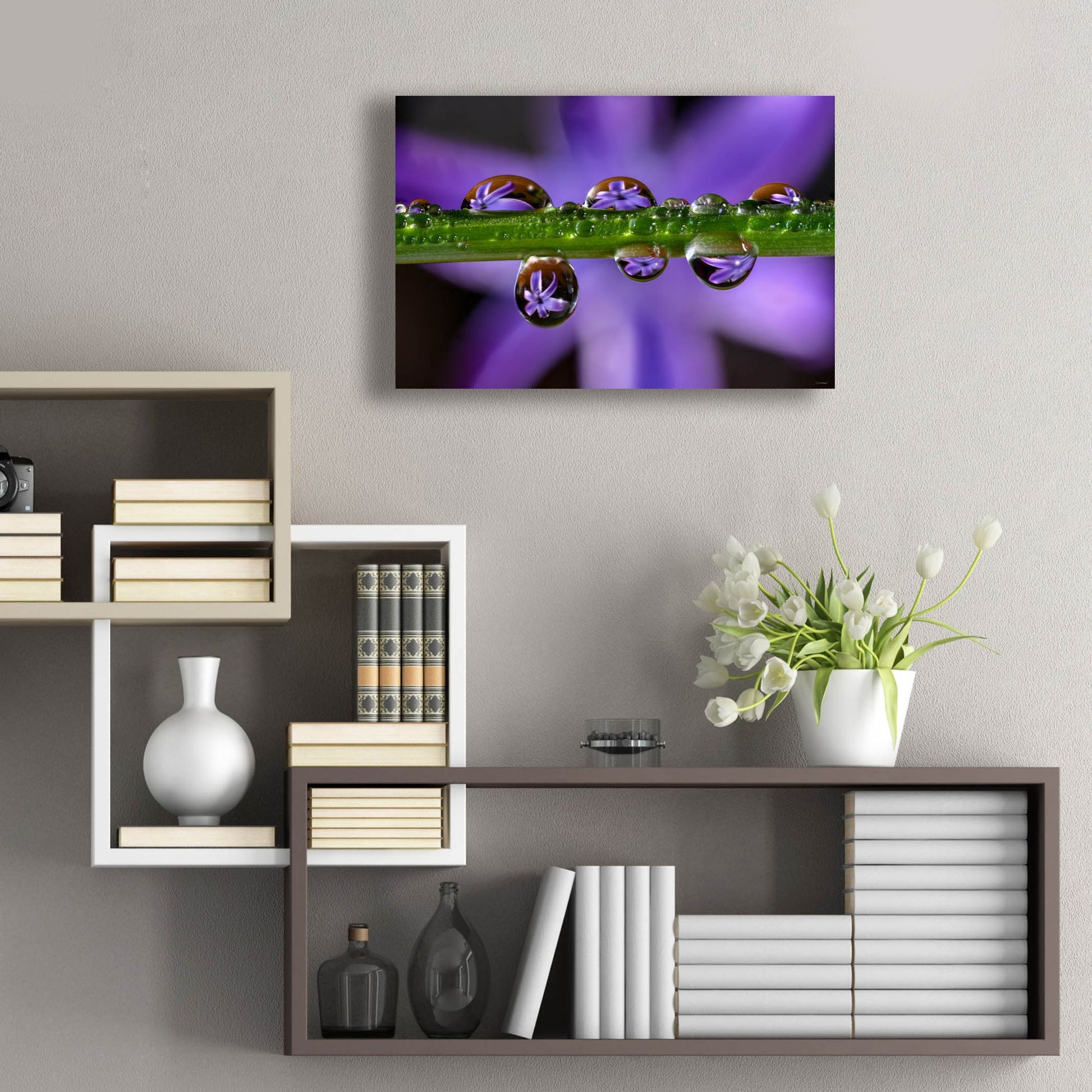 Epic Art 'Purple Hyacinths 01' by Gordon Semmens, Acrylic Glass Wall Art,24x16