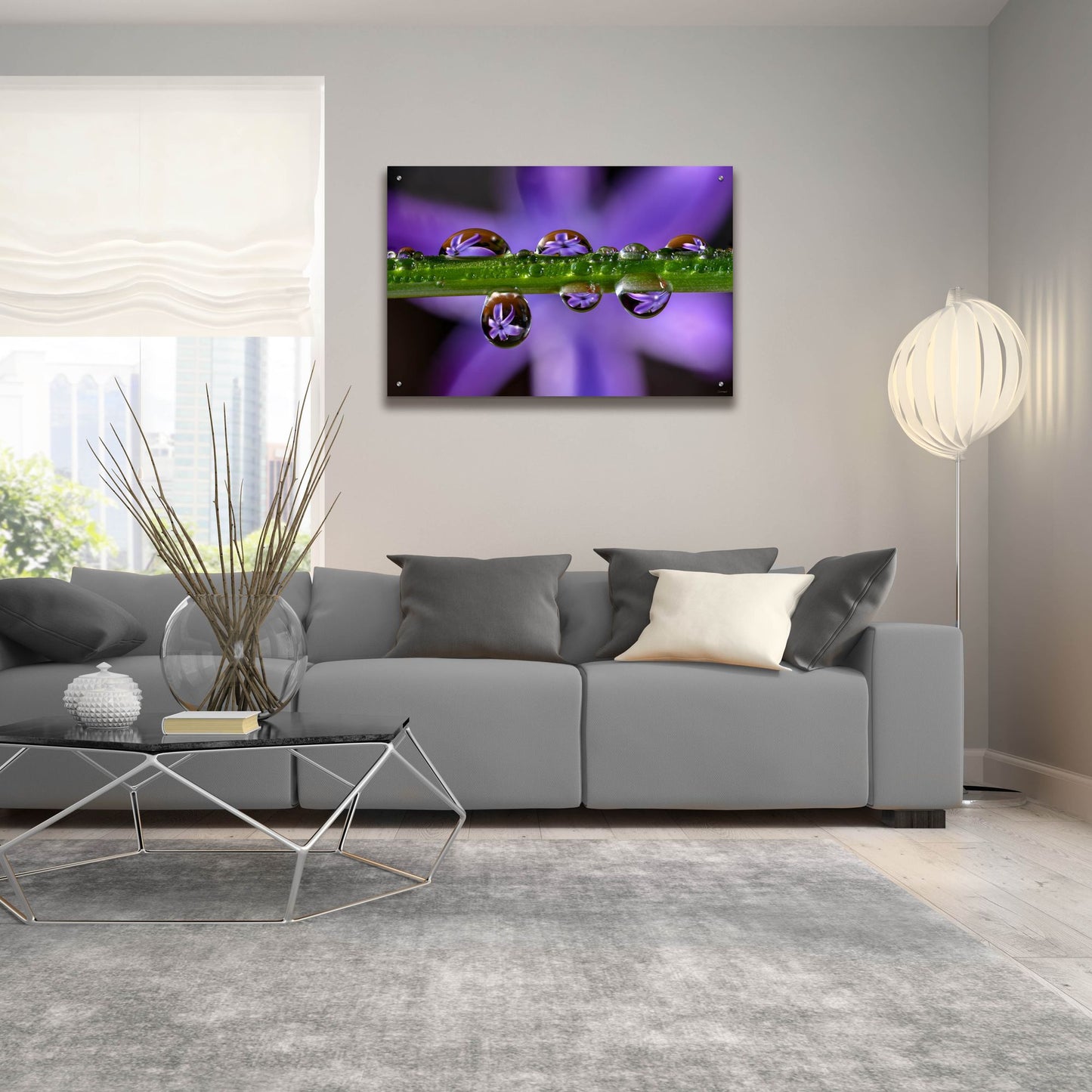 Epic Art 'Purple Hyacinths 01' by Gordon Semmens, Acrylic Glass Wall Art,36x24