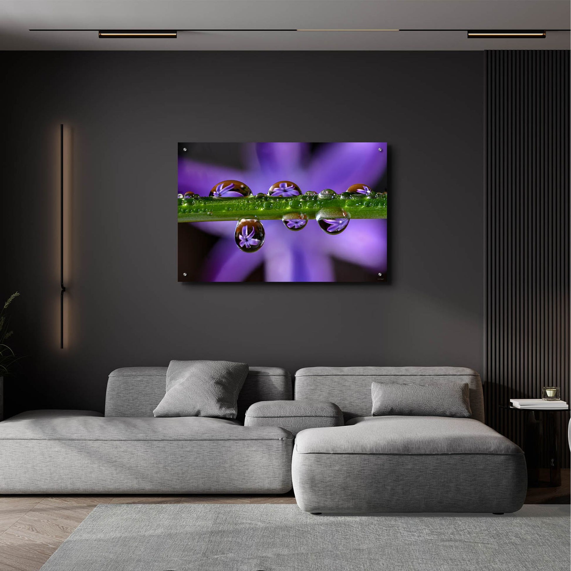 Epic Art 'Purple Hyacinths 01' by Gordon Semmens, Acrylic Glass Wall Art,36x24