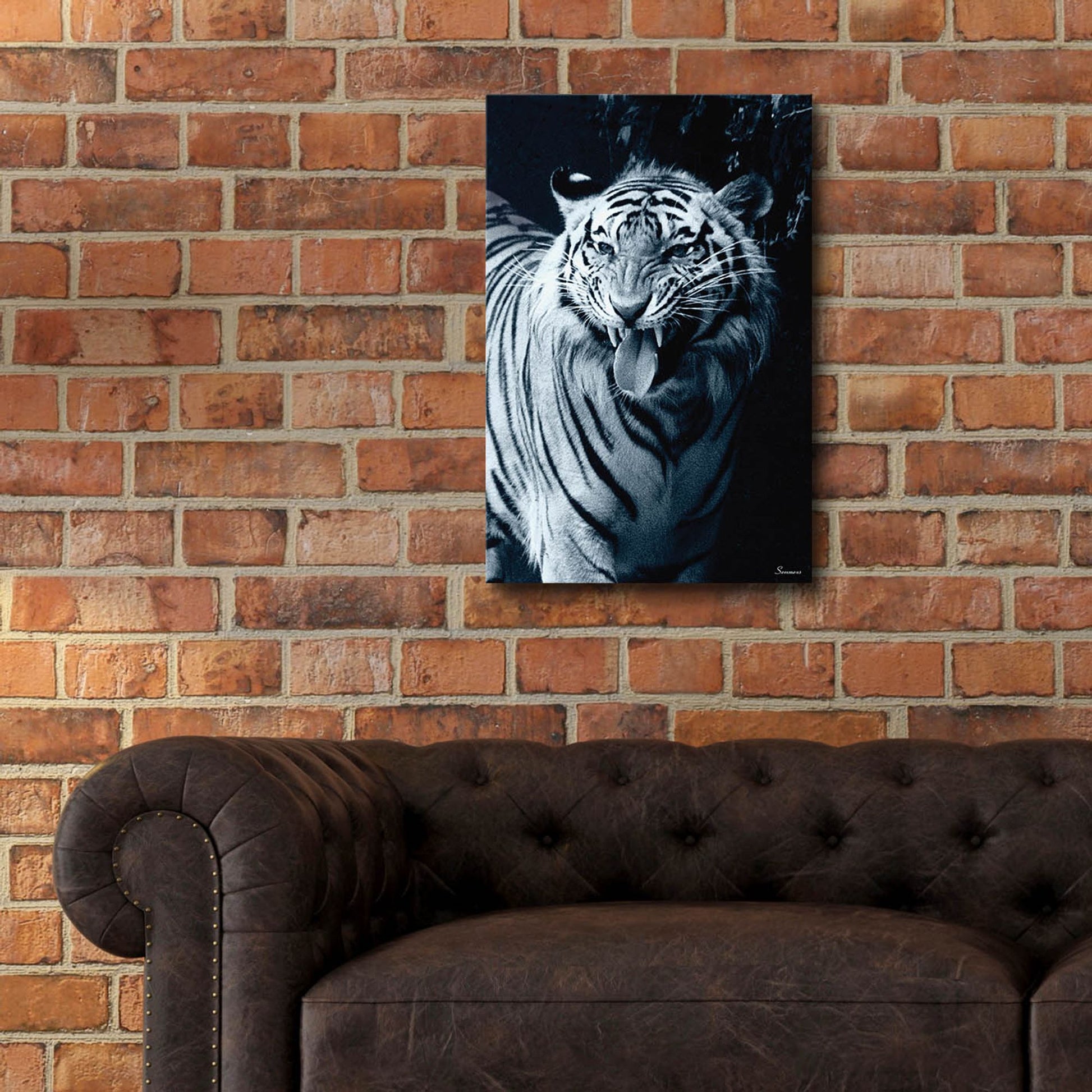 Epic Art 'White Tiger 2' by Gordon Semmens, Acrylic Glass Wall Art,16x24