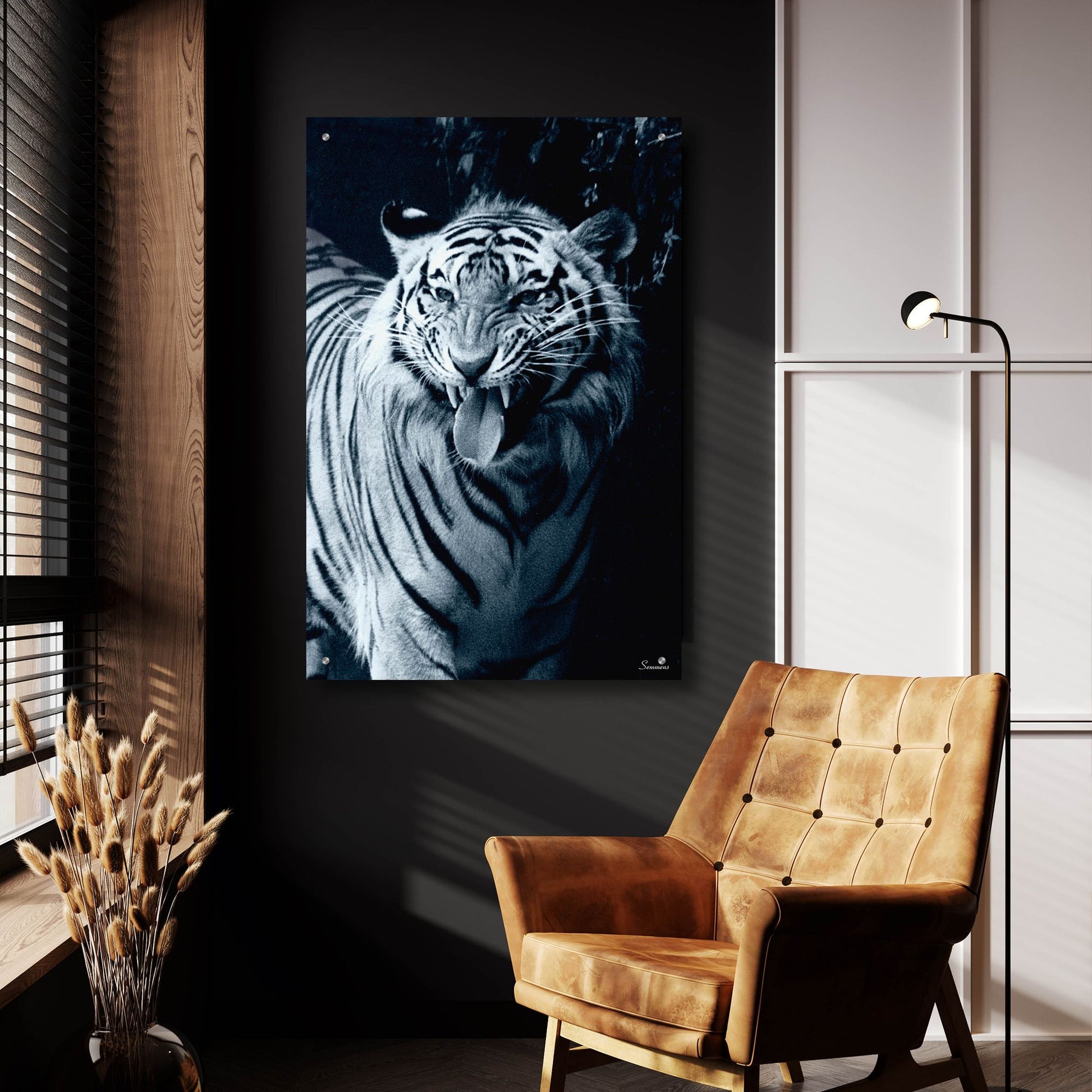 Epic Art 'White Tiger 2' by Gordon Semmens, Acrylic Glass Wall Art,24x36