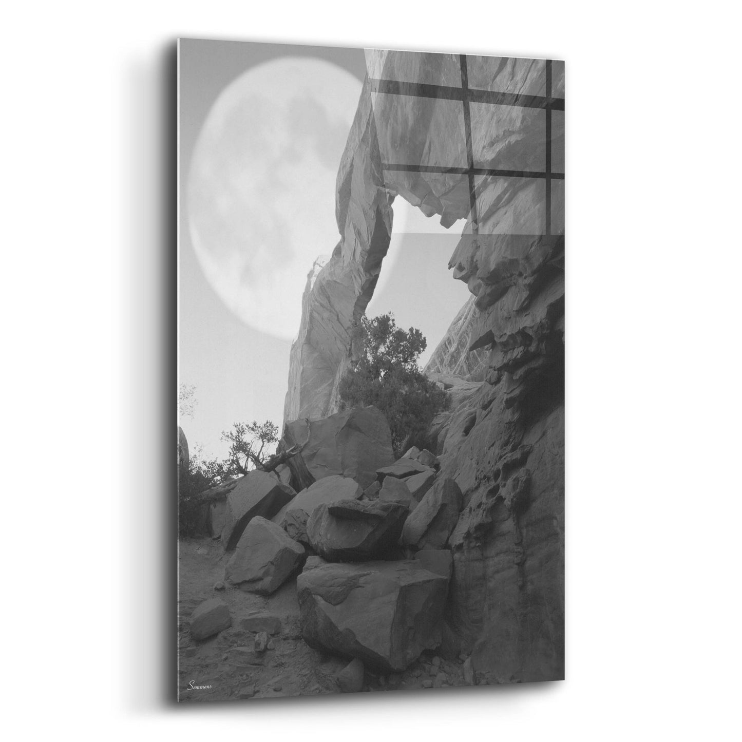 Epic Art 'Arches Moon Shadow' by Gordon Semmens, Acrylic Glass Wall Art,16x24