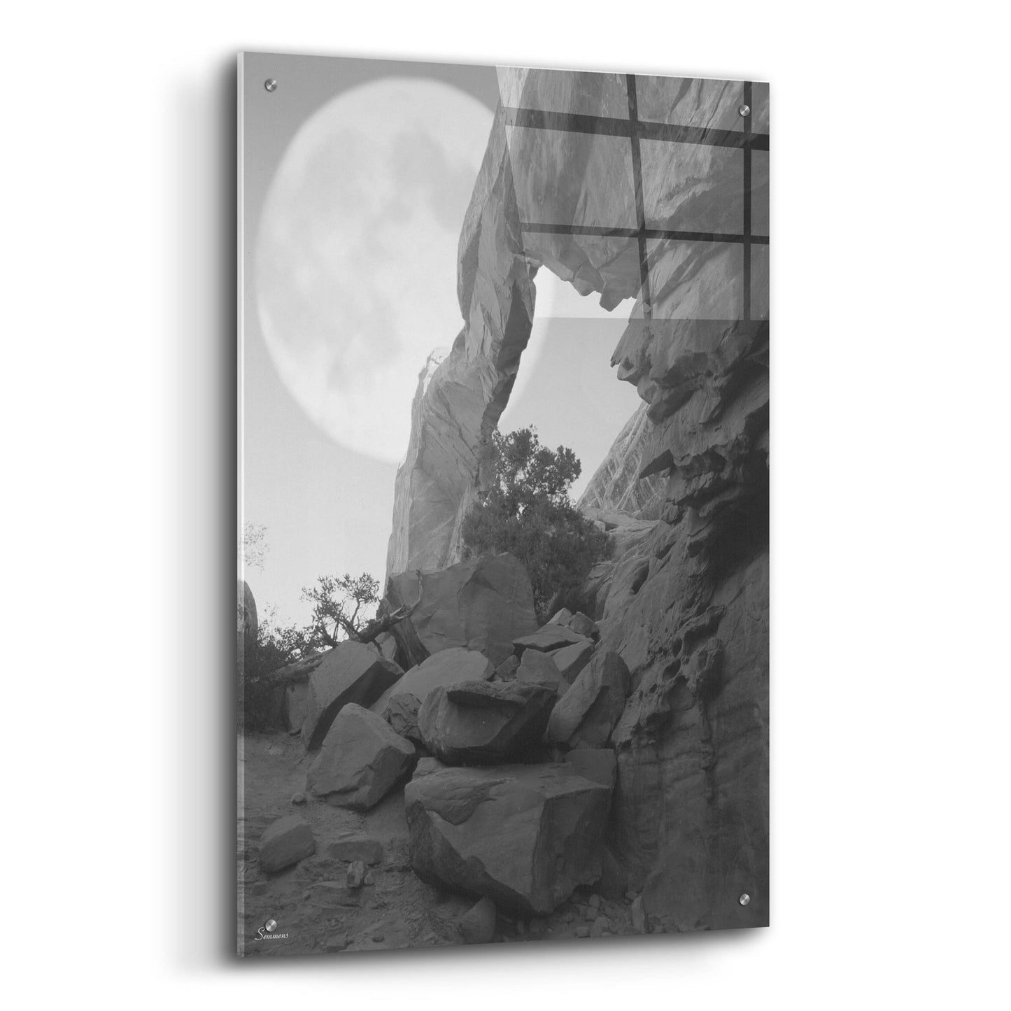 Epic Art 'Arches Moon Shadow' by Gordon Semmens, Acrylic Glass Wall Art,24x36