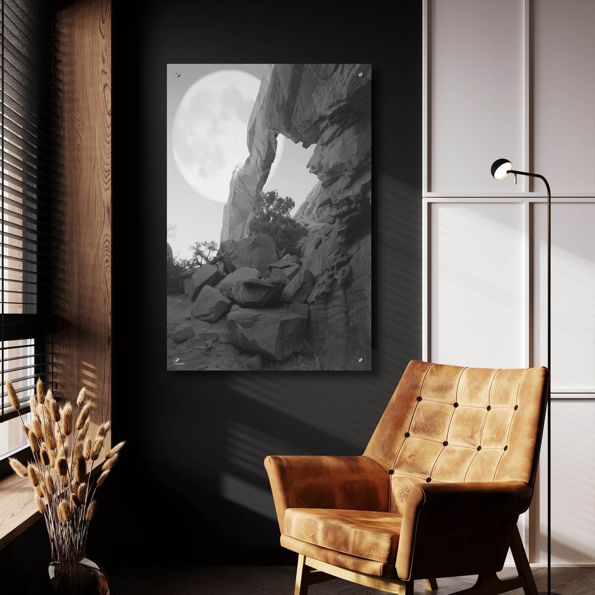 Epic Art 'Arches Moon Shadow' by Gordon Semmens, Acrylic Glass Wall Art,24x36