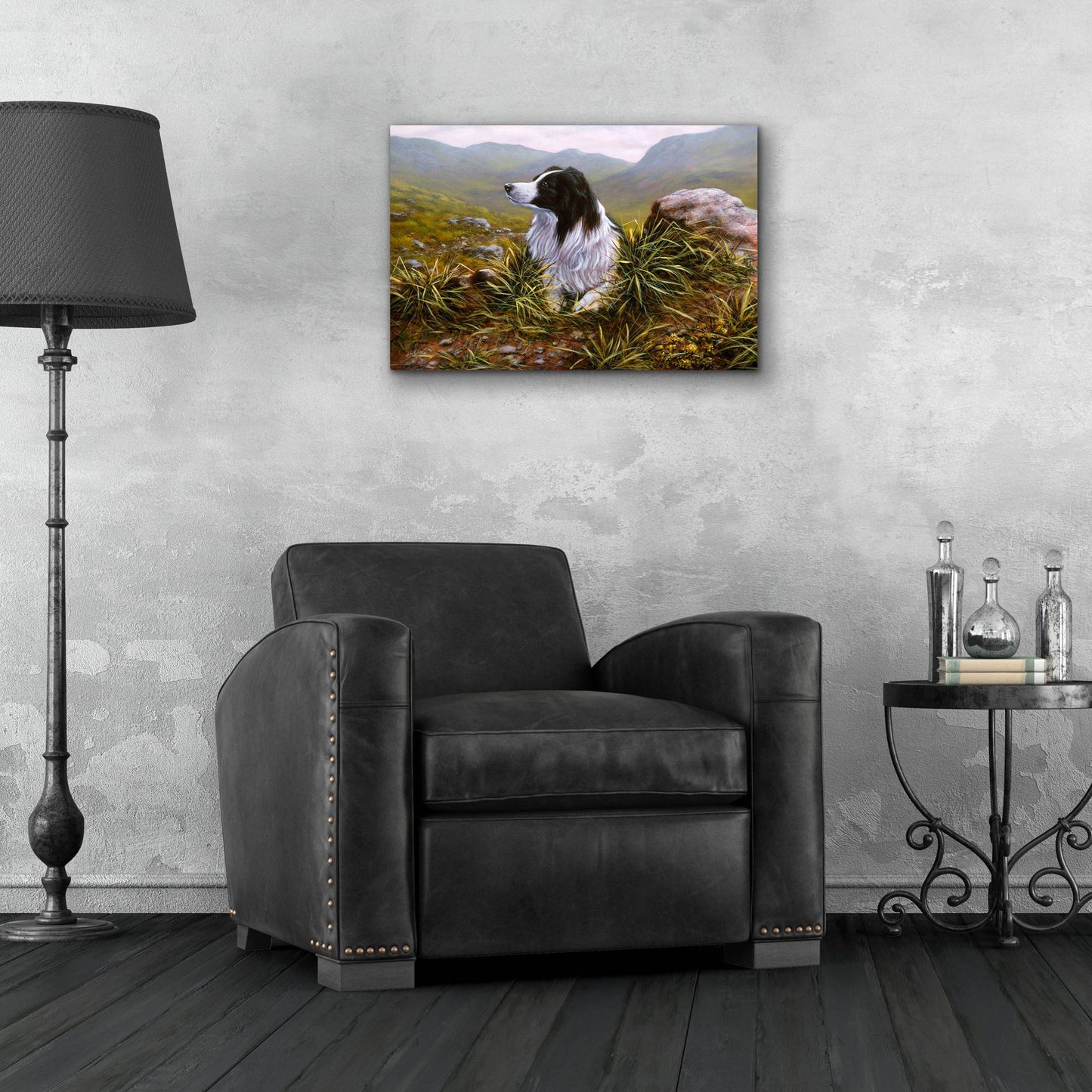 Epic Art 'Thoughtful Border Collie' by John Silver, Acrylic Glass Wall Art,24x16