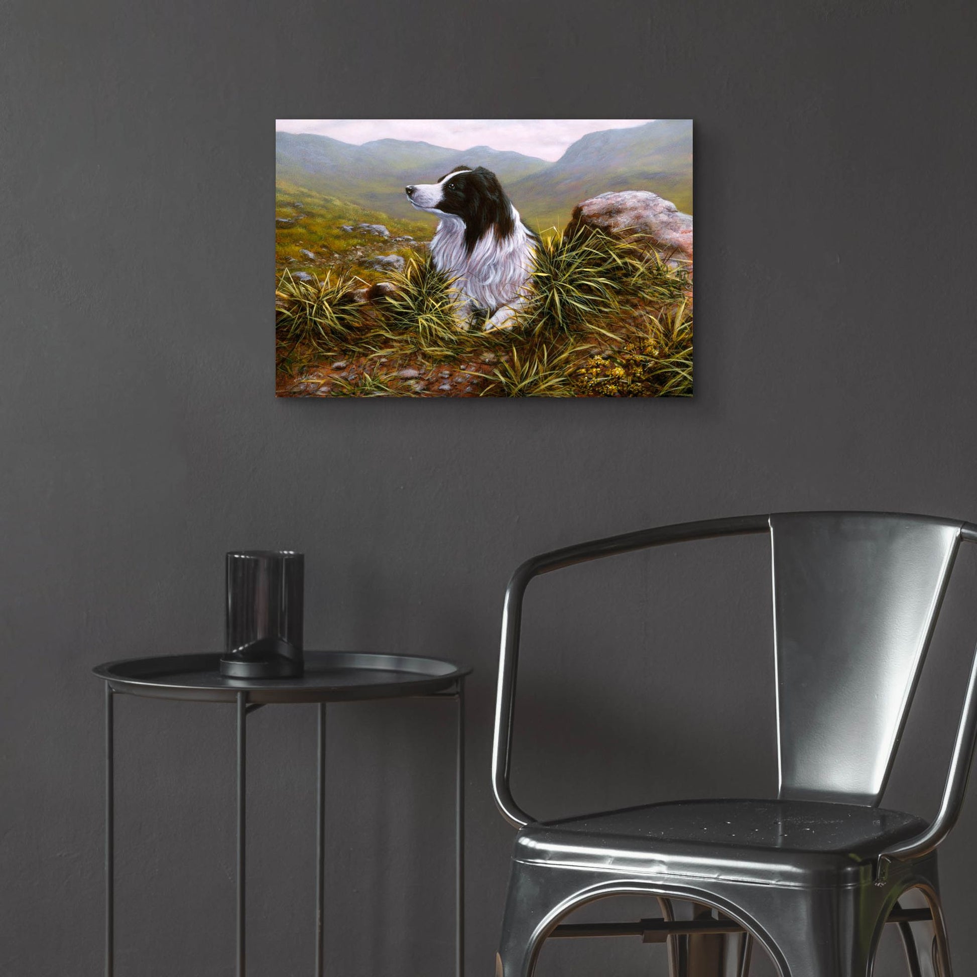 Epic Art 'Thoughtful Border Collie' by John Silver, Acrylic Glass Wall Art,24x16