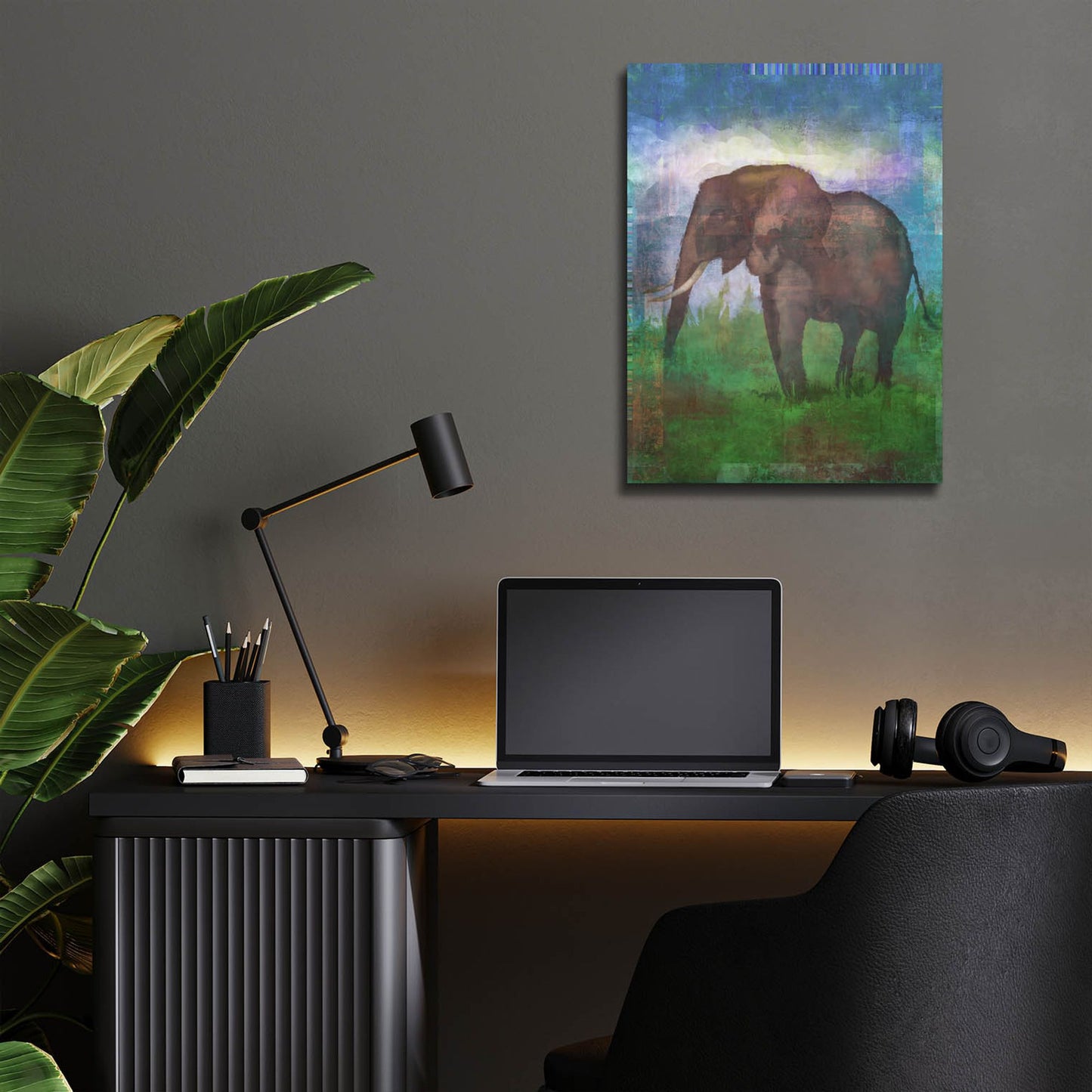 Epic Art 'Africa Elephant' by Greg Simanson, Acrylic Glass Wall Art,12x16