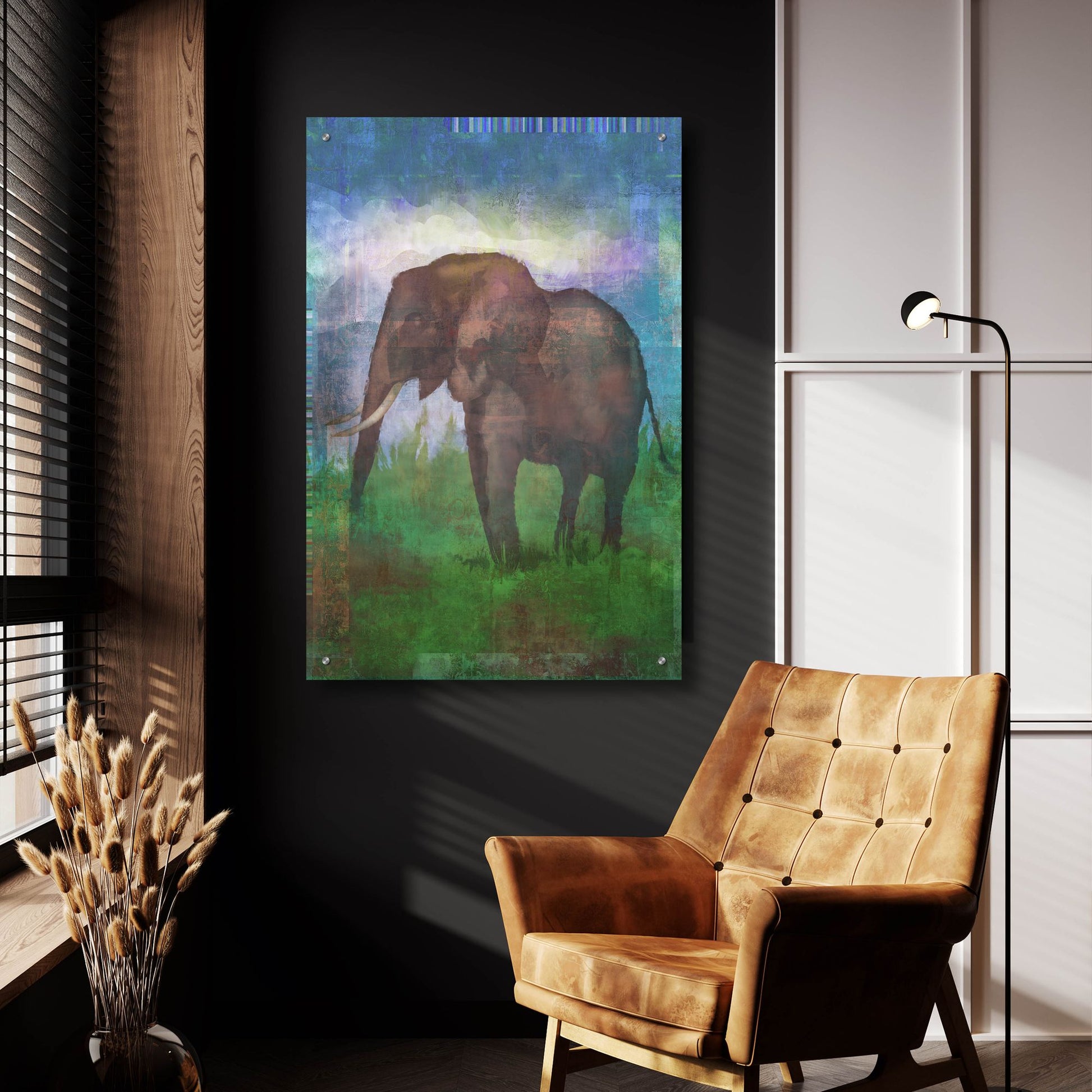 Epic Art 'Africa Elephant' by Greg Simanson, Acrylic Glass Wall Art,24x36