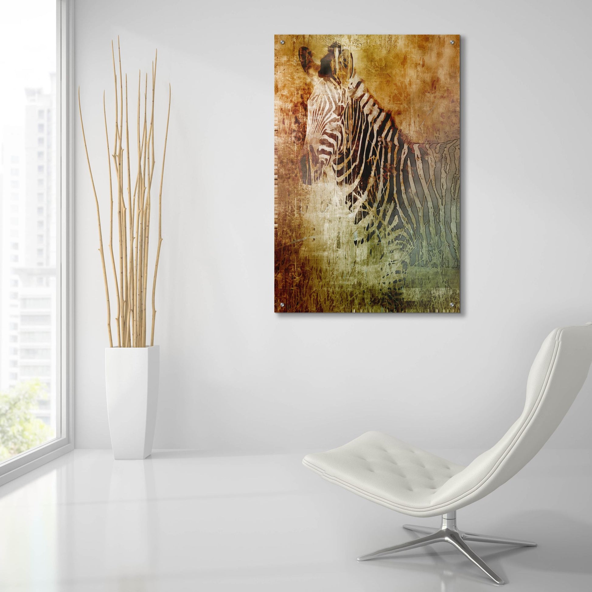 Epic Art 'Africa Zebra' by Greg Simanson, Acrylic Glass Wall Art,24x36