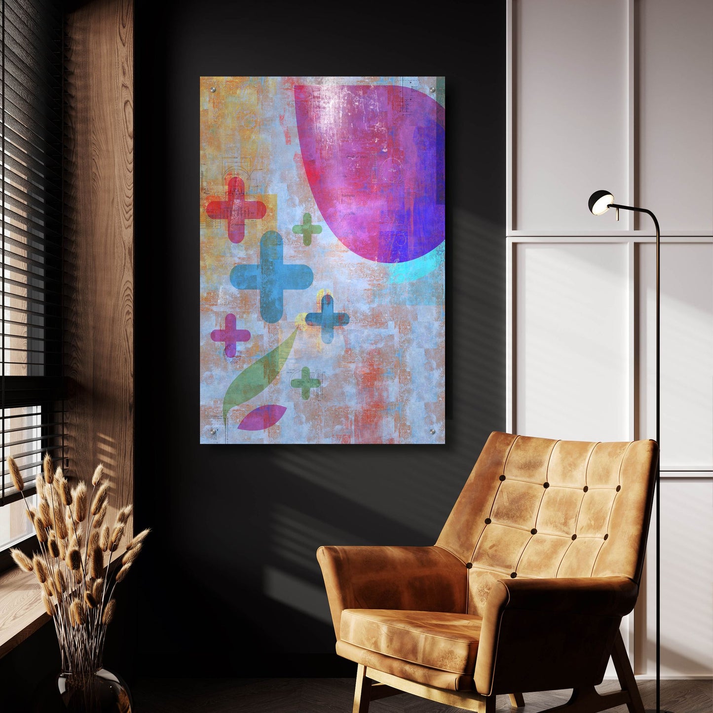 Epic Art 'Graphic Abstract 1' by Greg Simanson, Acrylic Glass Wall Art,24x36