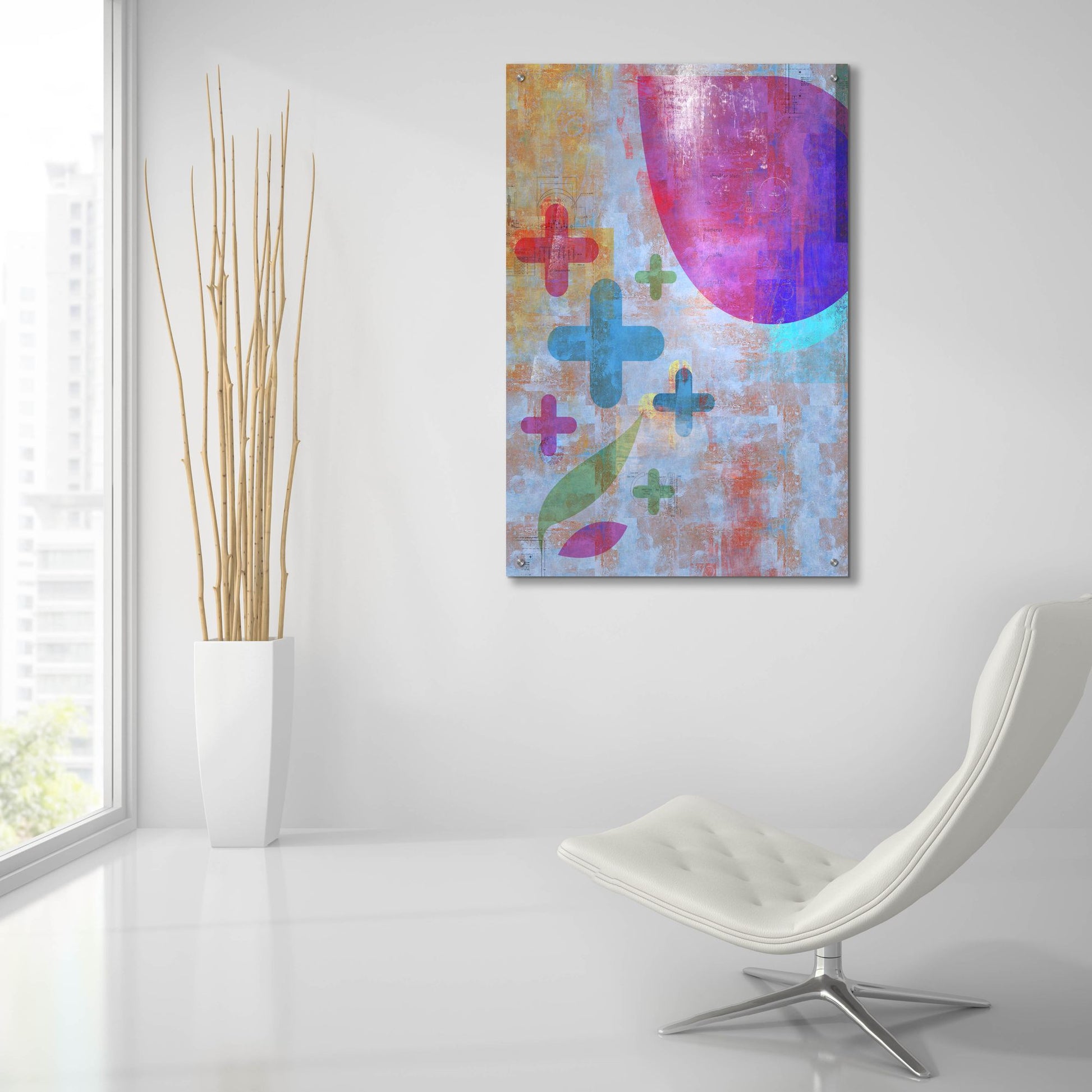 Epic Art 'Graphic Abstract 1' by Greg Simanson, Acrylic Glass Wall Art,24x36