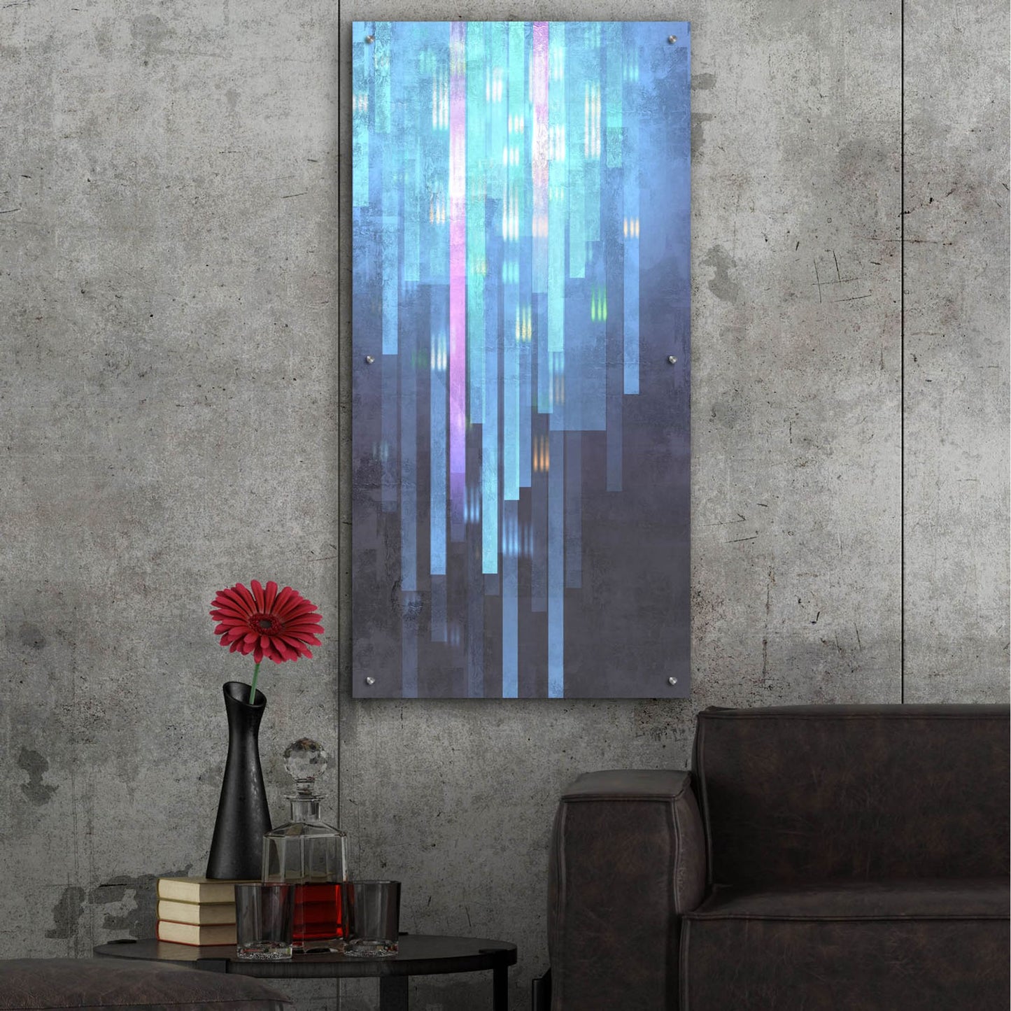 Epic Art 'Geometric 01' by Greg Simanson, Acrylic Glass Wall Art,24x48